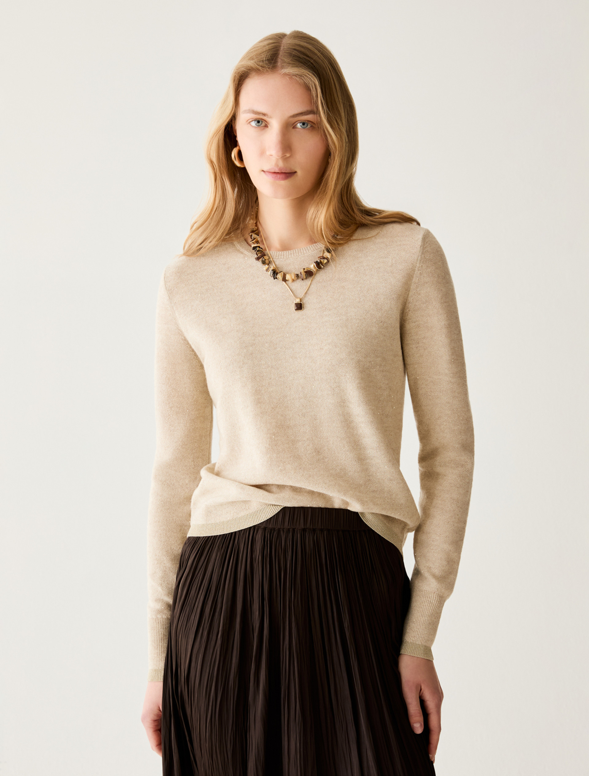Micro-sequinned jumper - BEIGE - Pennyblack - 1