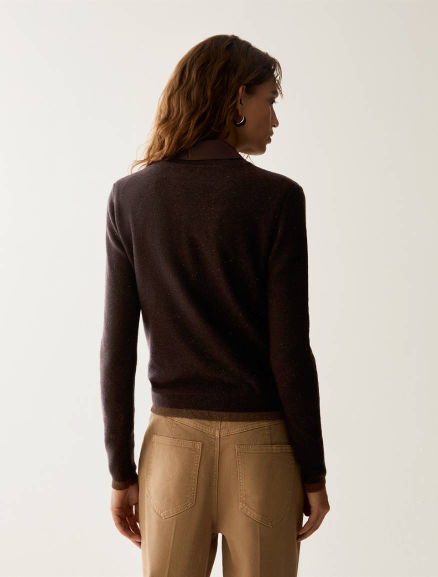 Micro-sequinned jumper - DARK BOWN - Pennyblack - 3