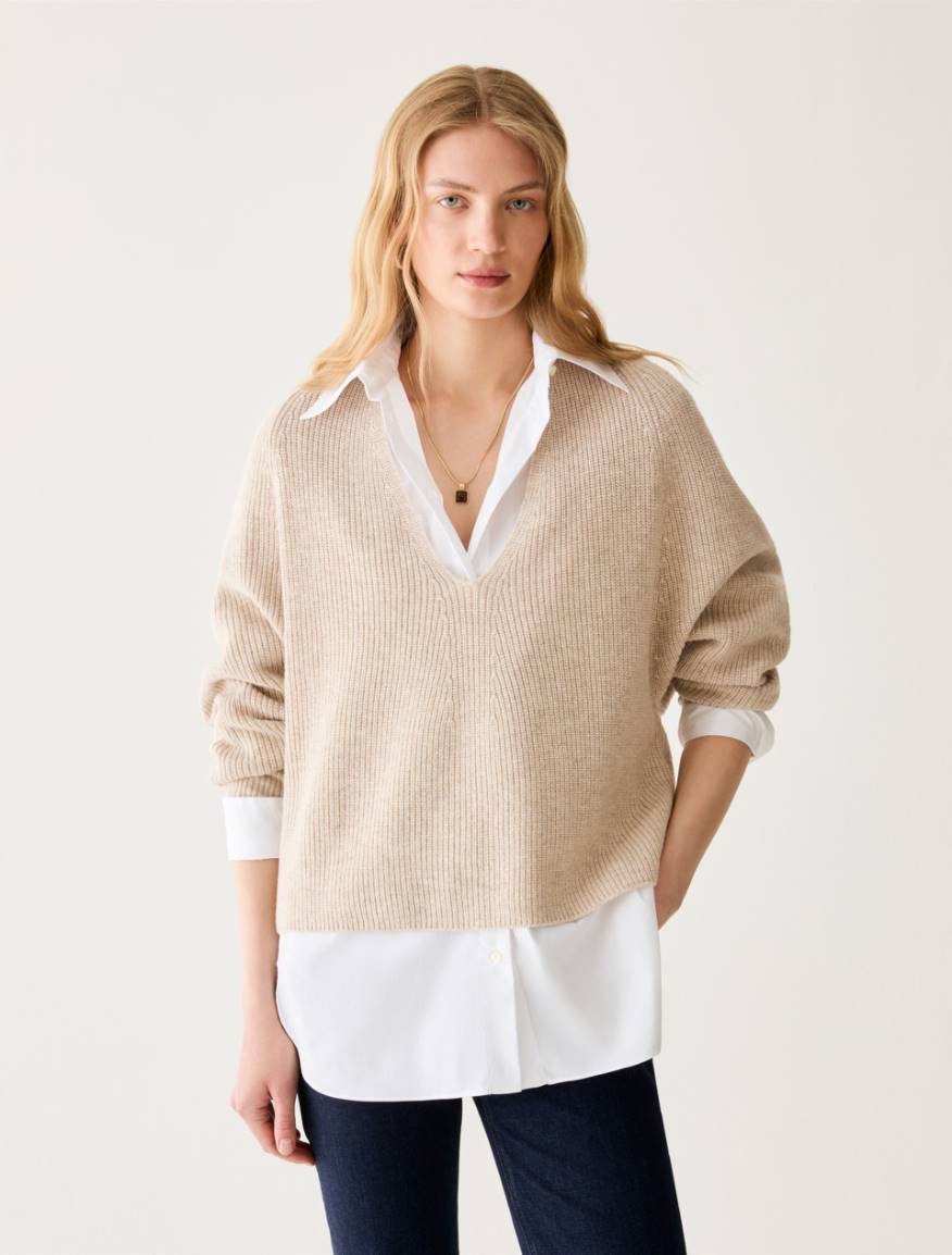 Trinity stitch jumper - BEIGE - Pennyblack