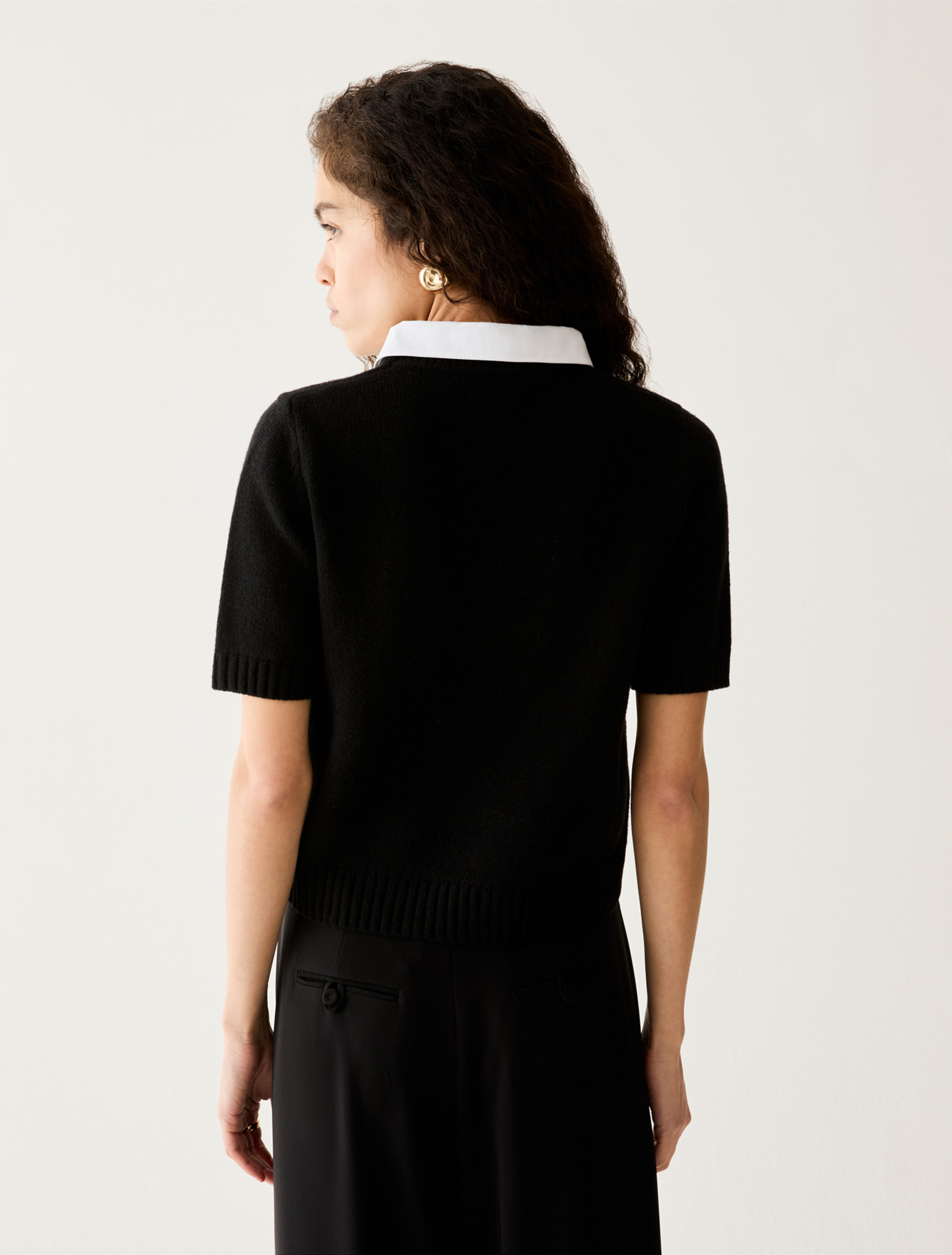 Embroidered-collar jumper - BLACK - Pennyblack - 3