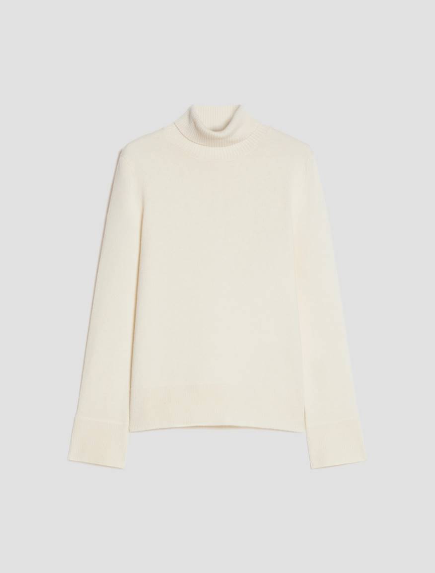 Wool-blend polo-neck jumper - WHITE - Pennyblack - 2