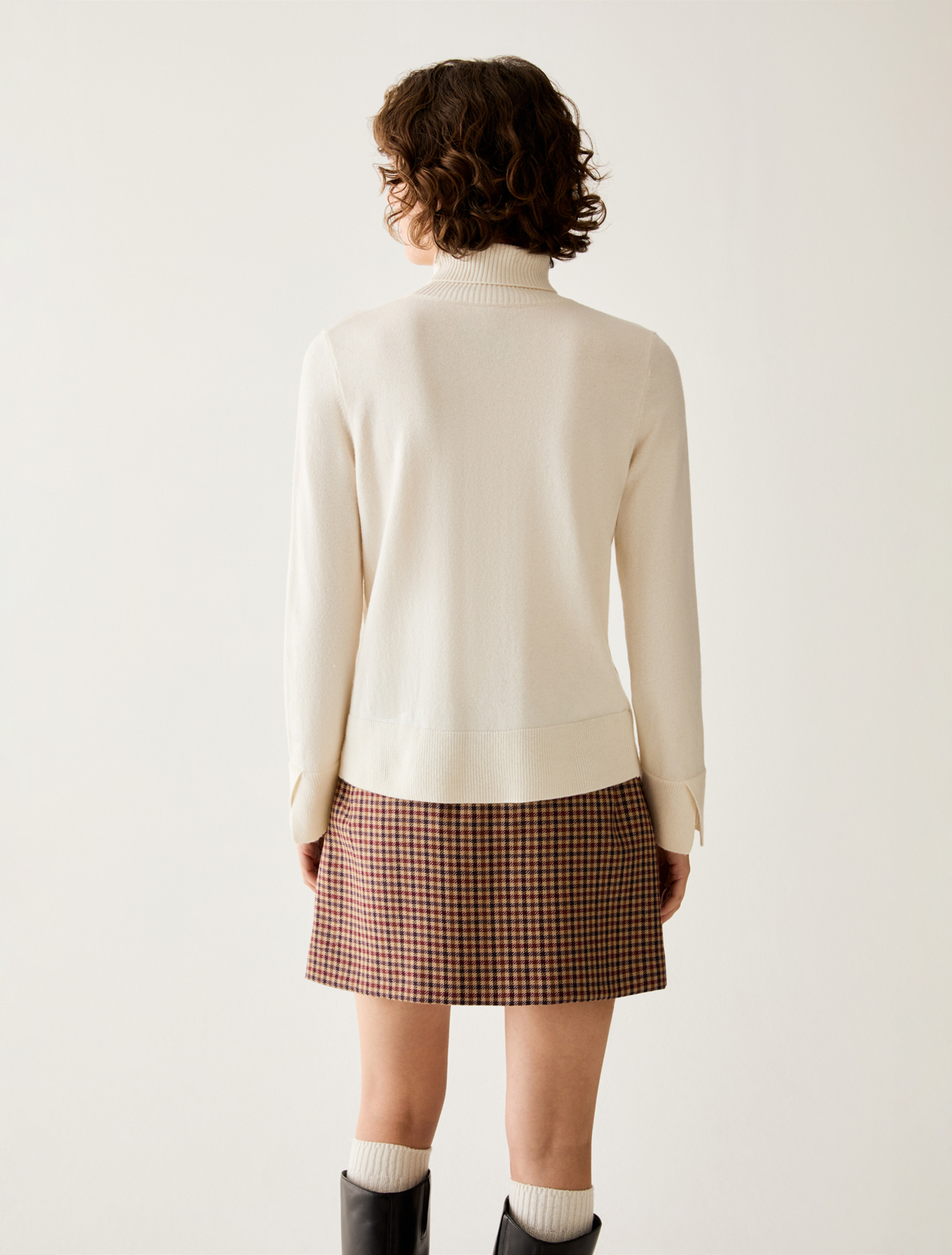 Wool-blend polo-neck jumper - WHITE - Pennyblack - 3