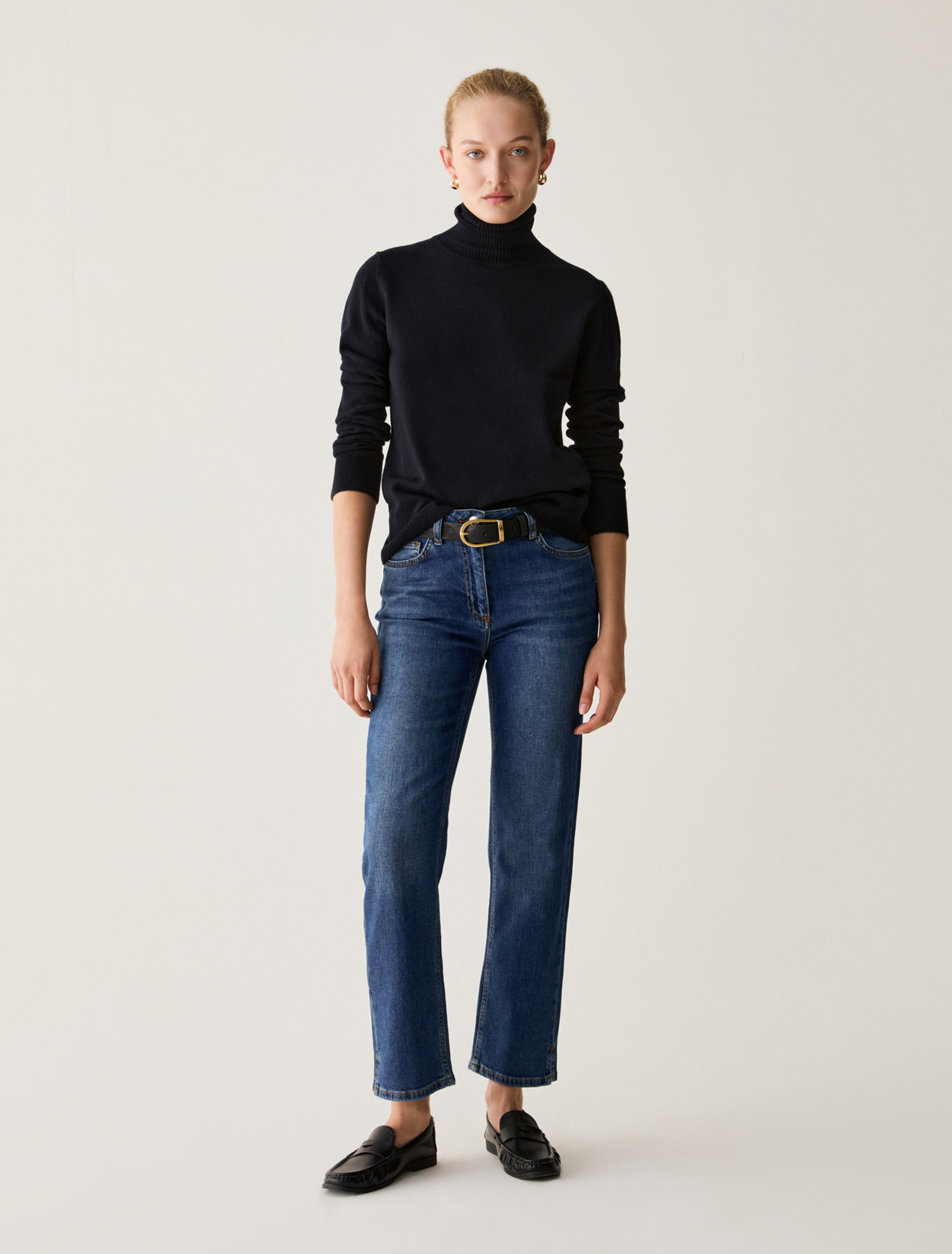 Wool-blend polo-neck jumper - BLACK - Pennyblack - 5