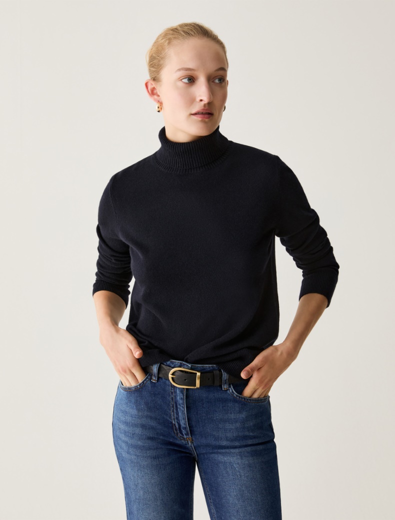 Wool-blend polo-neck jumper - Pennyblack - 6