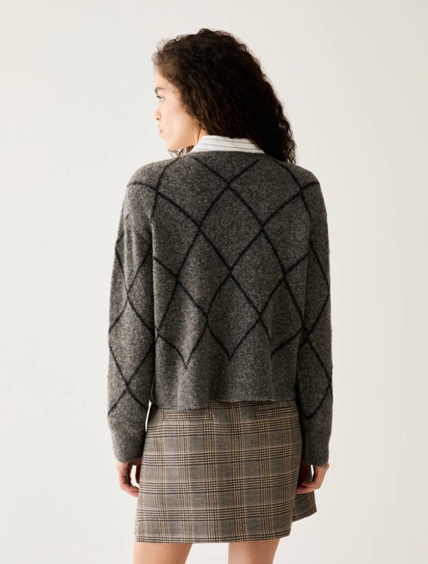 Lamé diamond-pattern jumper - GREY - Pennyblack - 3