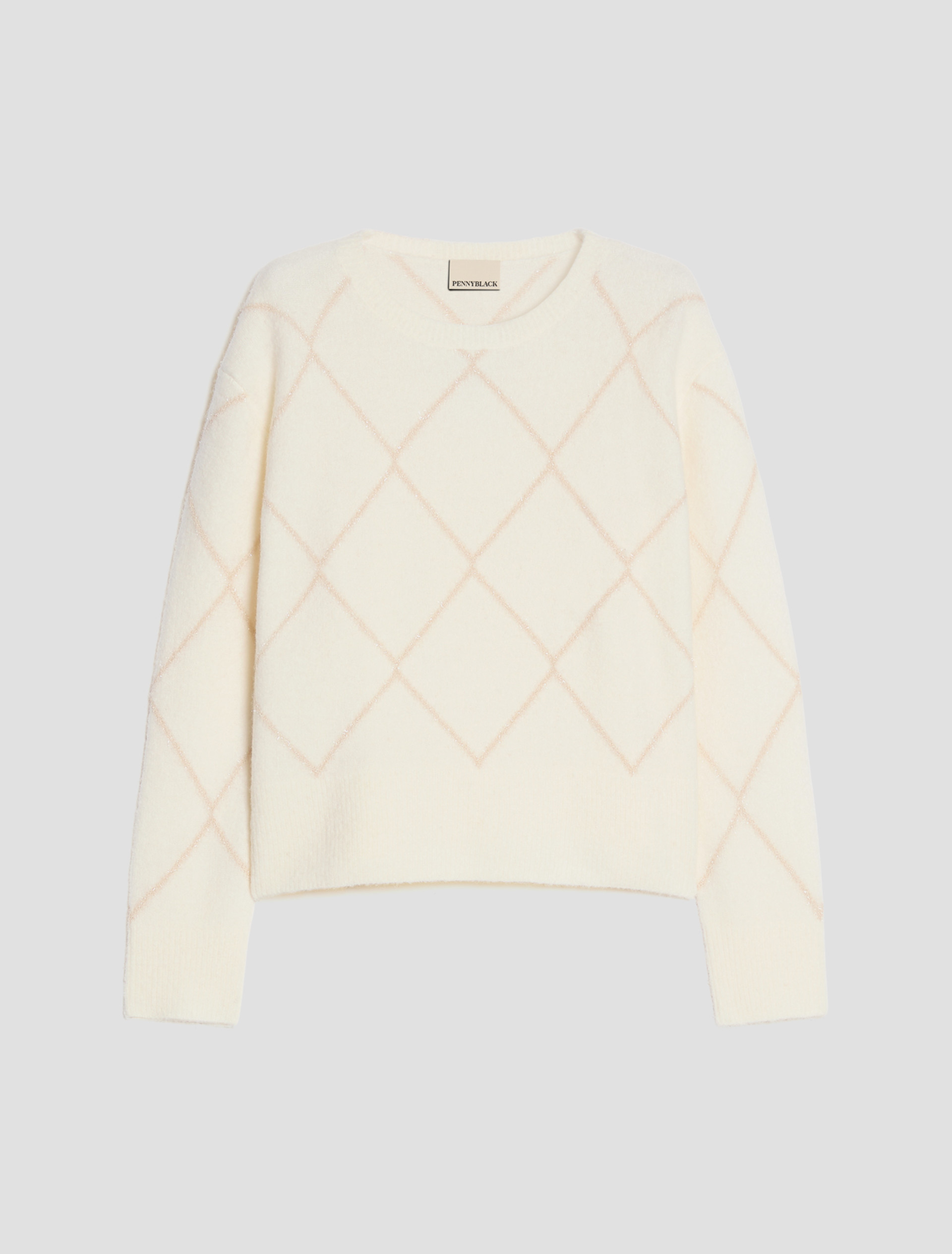 Lamé diamond-pattern jumper - WHITE - Pennyblack - 2