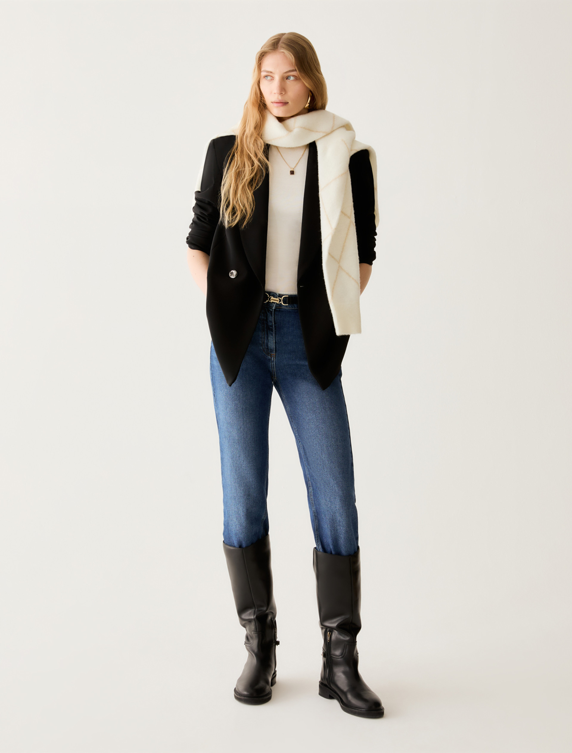 Lamé diamond-pattern jumper - WHITE - Pennyblack - 5