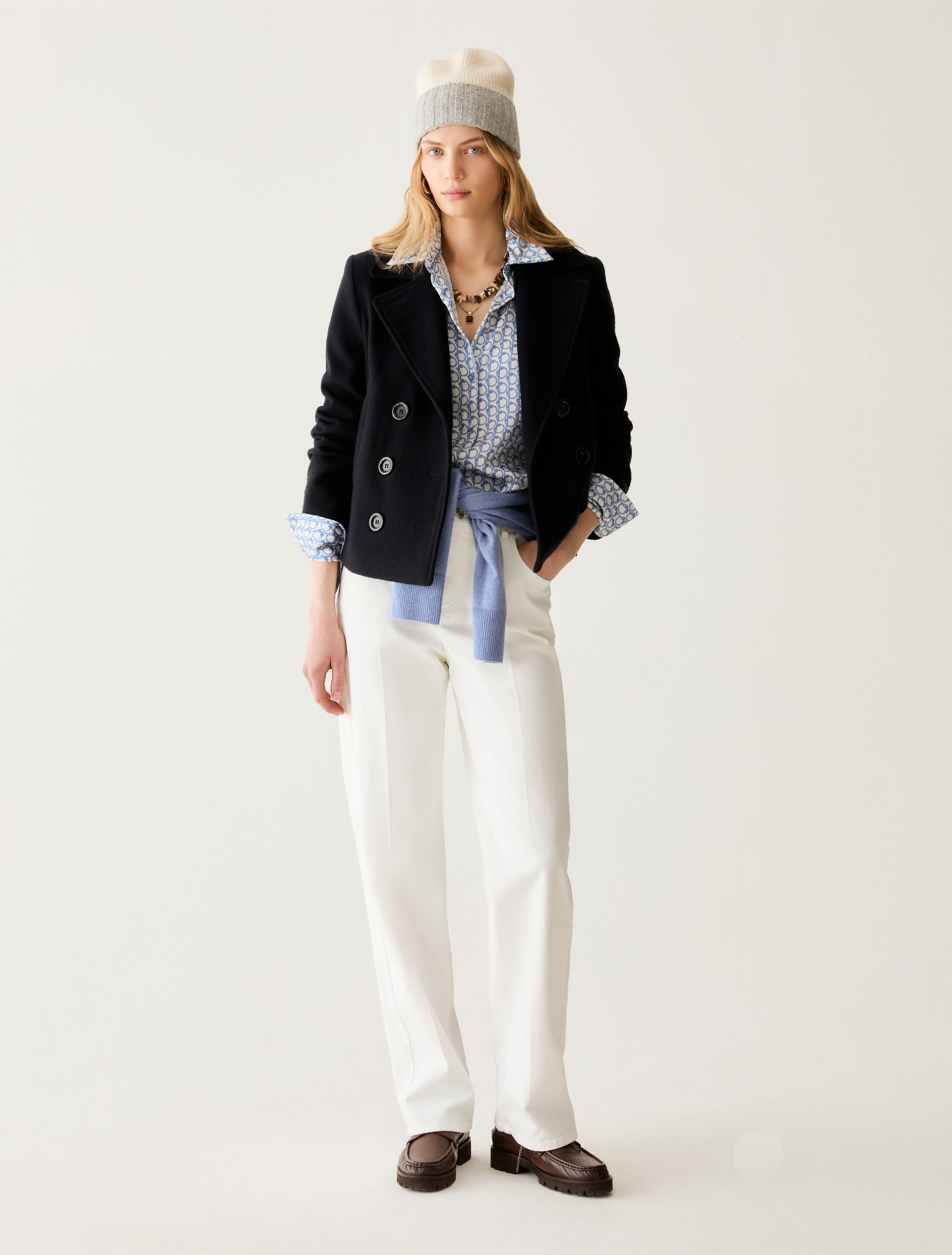 Boxy-cut wool blend jumper - LIGHT BLUE - Pennyblack - 5