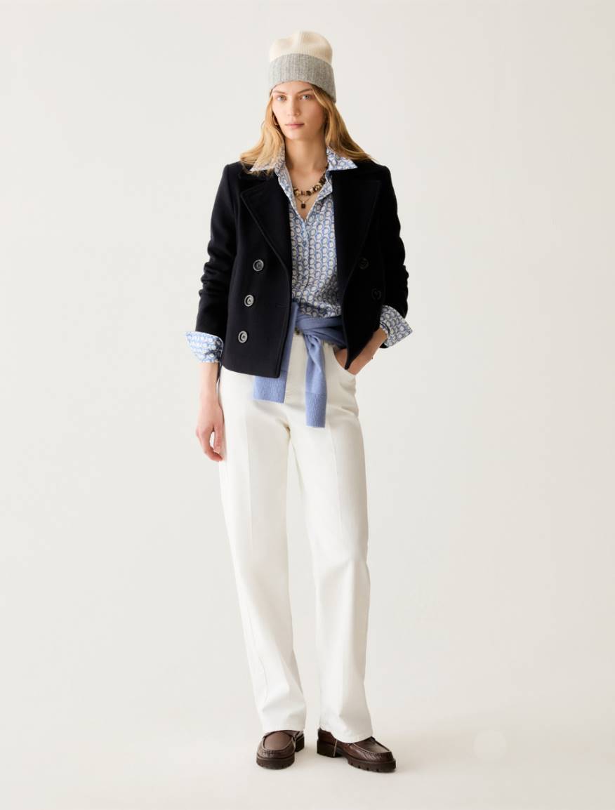 Boxy-cut wool blend jumper - LIGHT BLUE - Pennyblack - 5