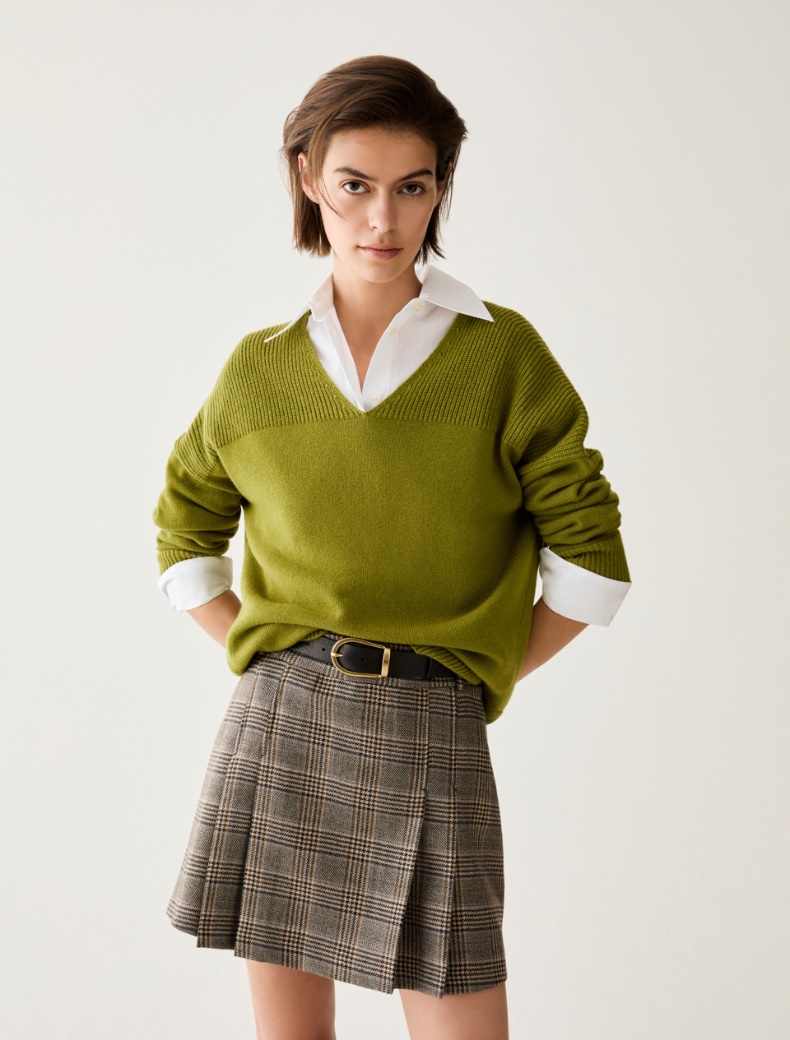 V neck wool blend jumper - Pennyblack