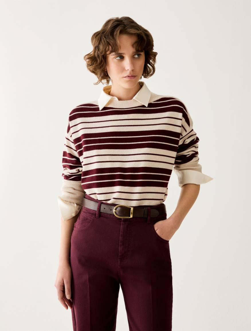 Wool blend jumper - BORDEAUX - Pennyblack