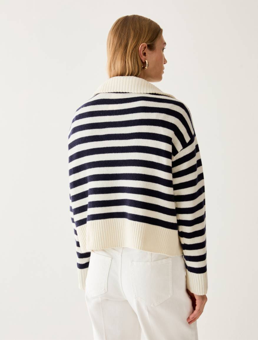 Zip-neck wool-blend jumper - WHITE - Pennyblack - 3