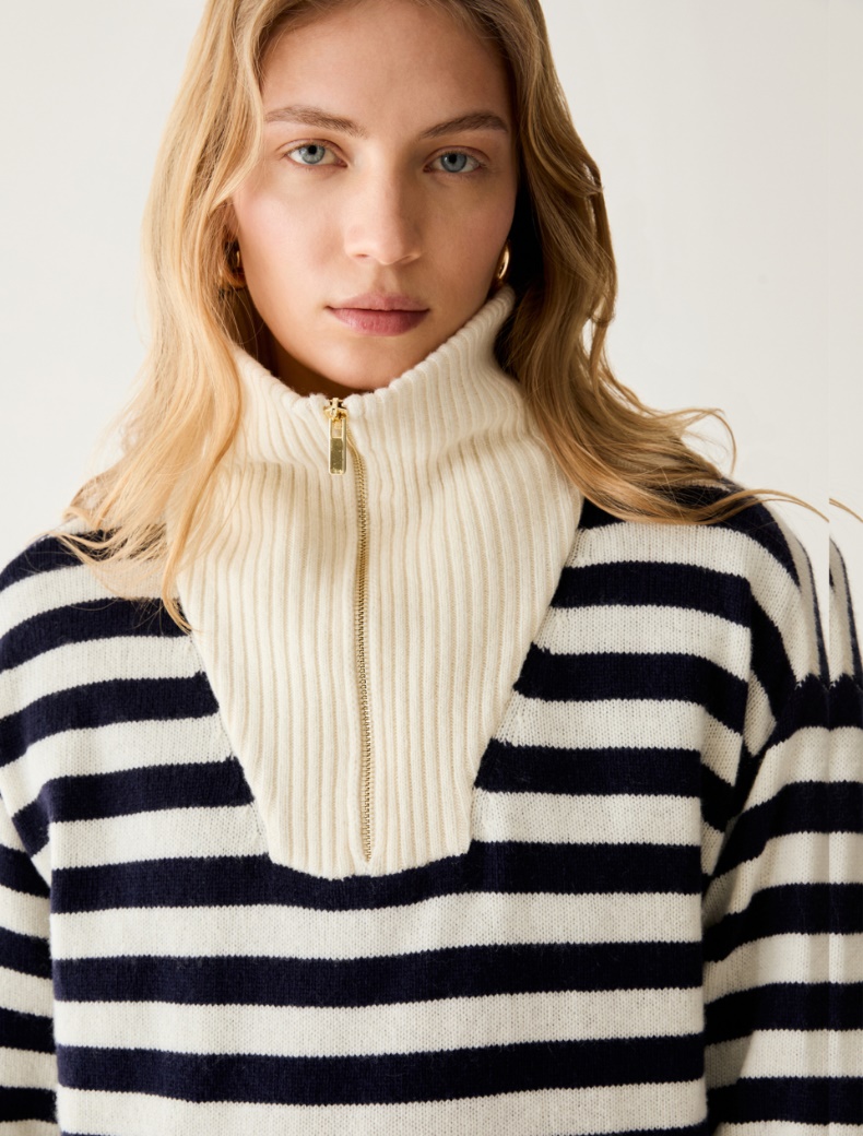 Zip-neck wool-blend jumper - Pennyblack - 4