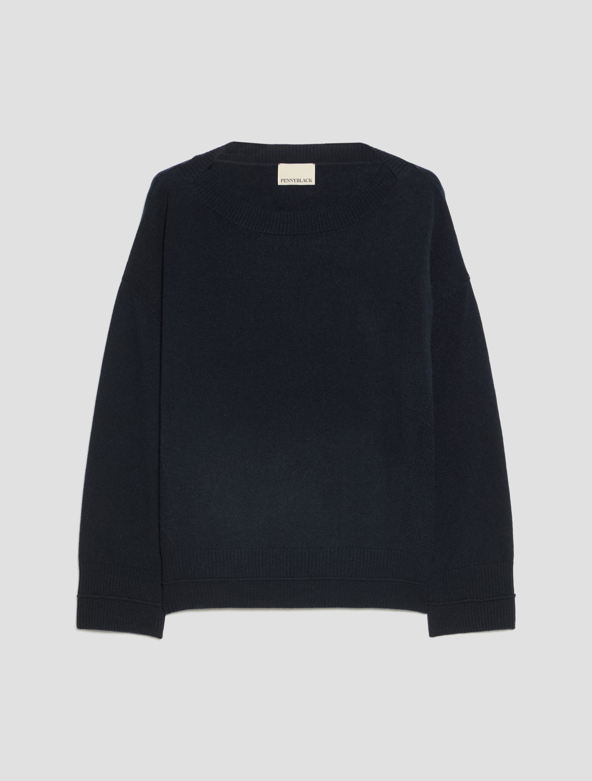 Wide-fit wool and cashmere jumper - NAVY - Pennyblack - 2