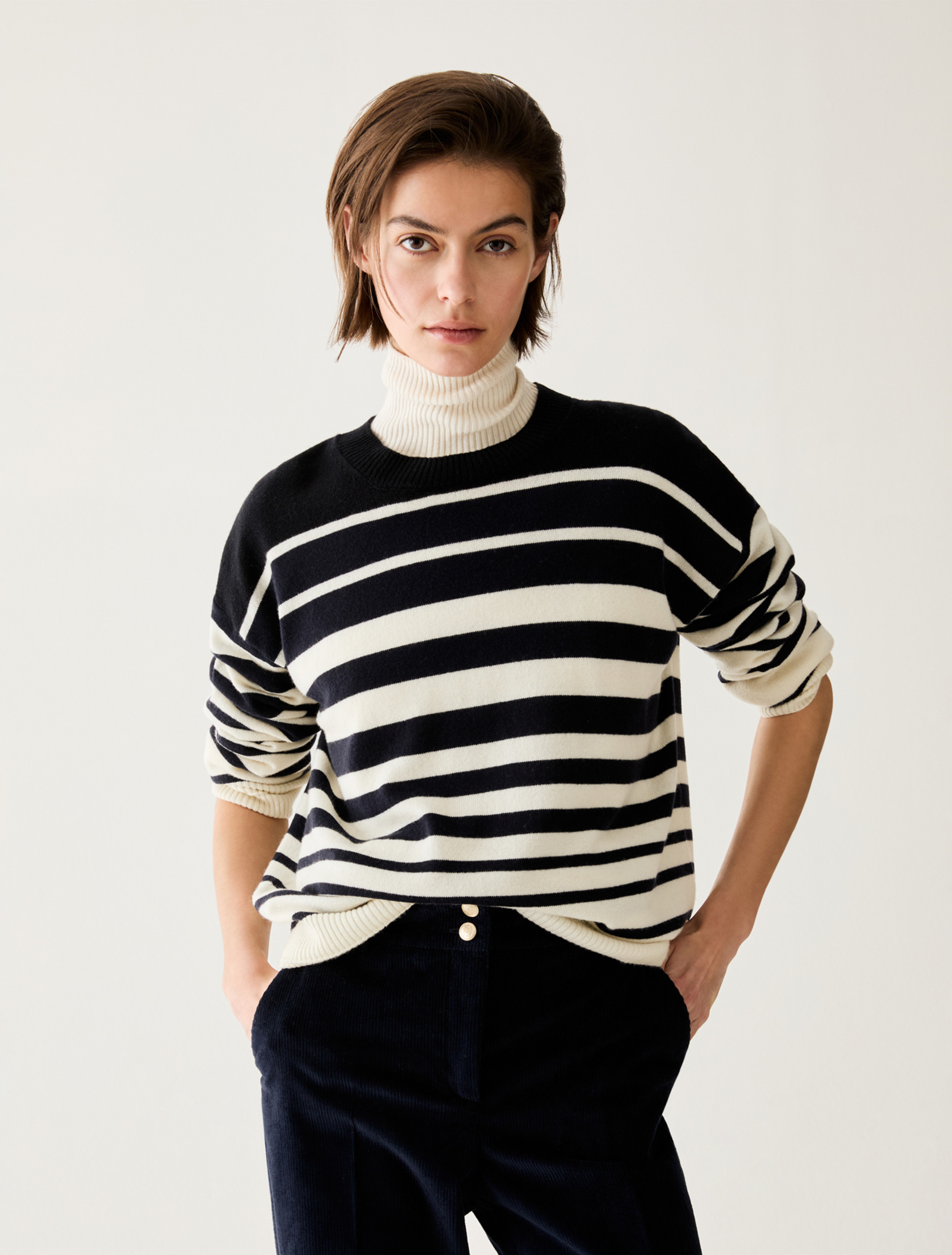 Wool and cashmere jumper - NAVY - Pennyblack - 1