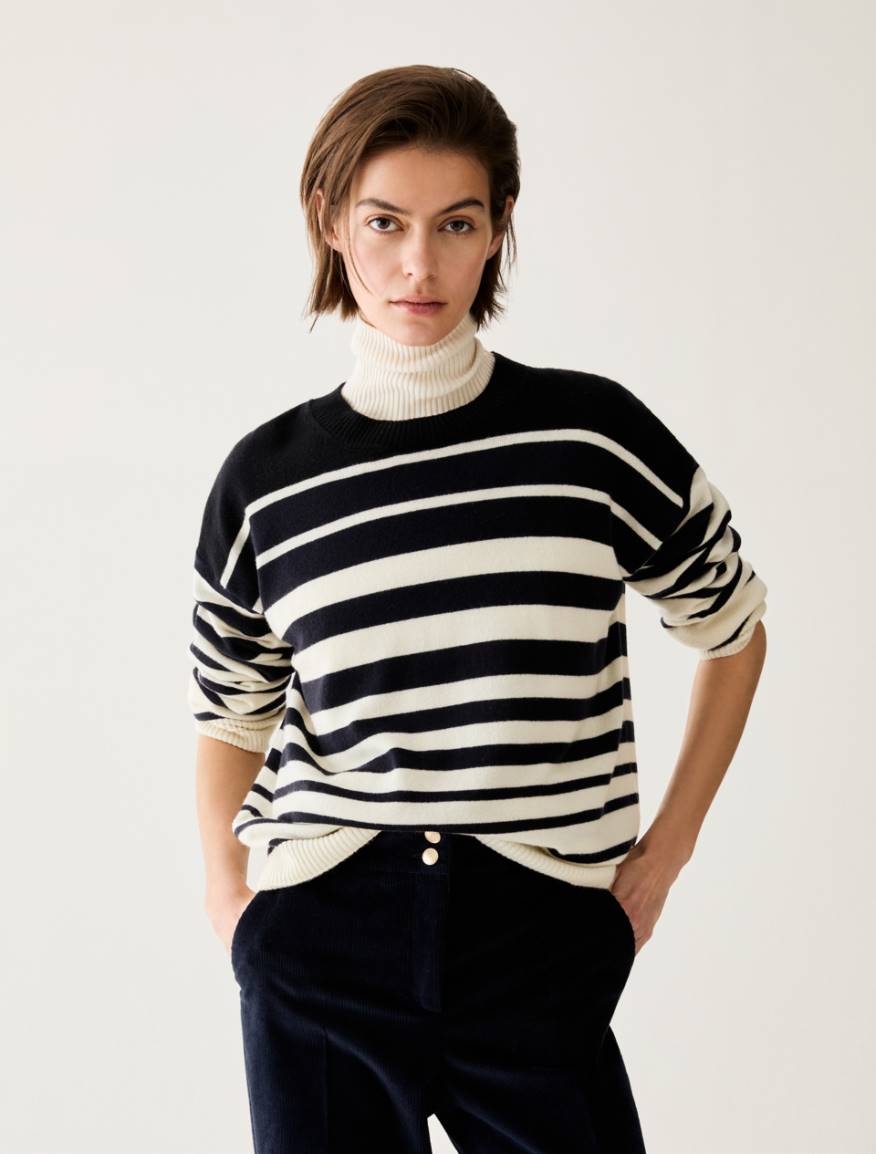 Wool and cashmere jumper - NAVY - Pennyblack