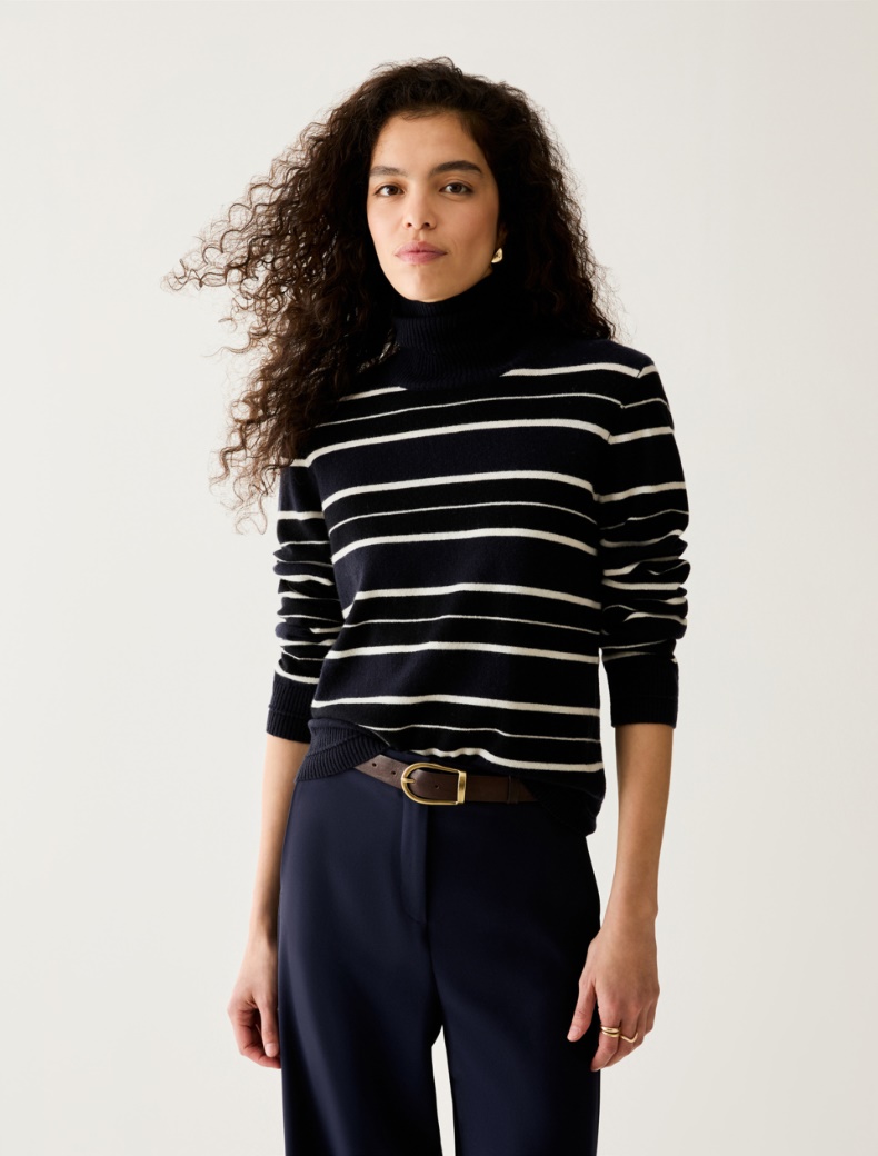 Wool/cashmere polo-neck jumper - Pennyblack