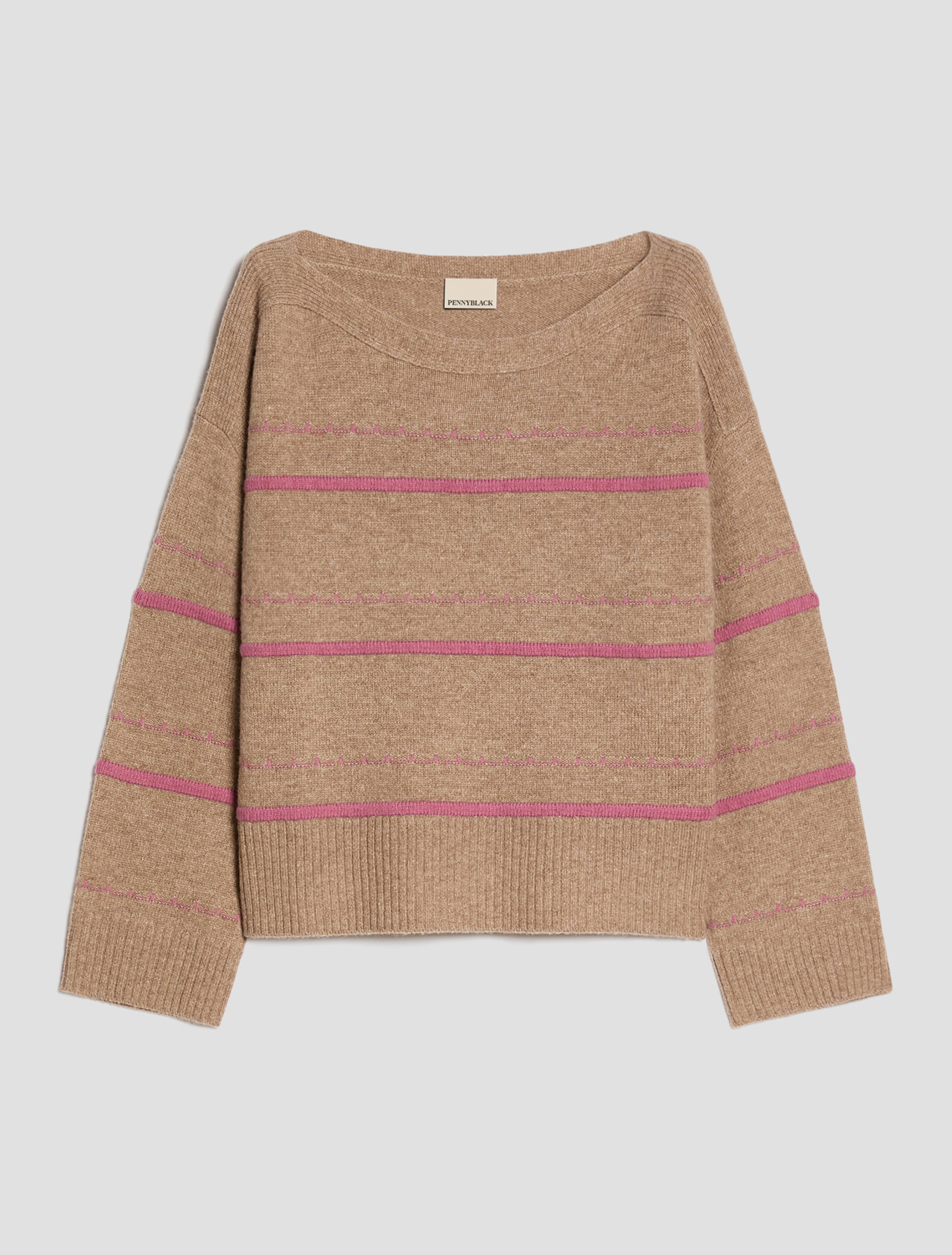 Raised-stripe jumper - CAMEL - Pennyblack - 2