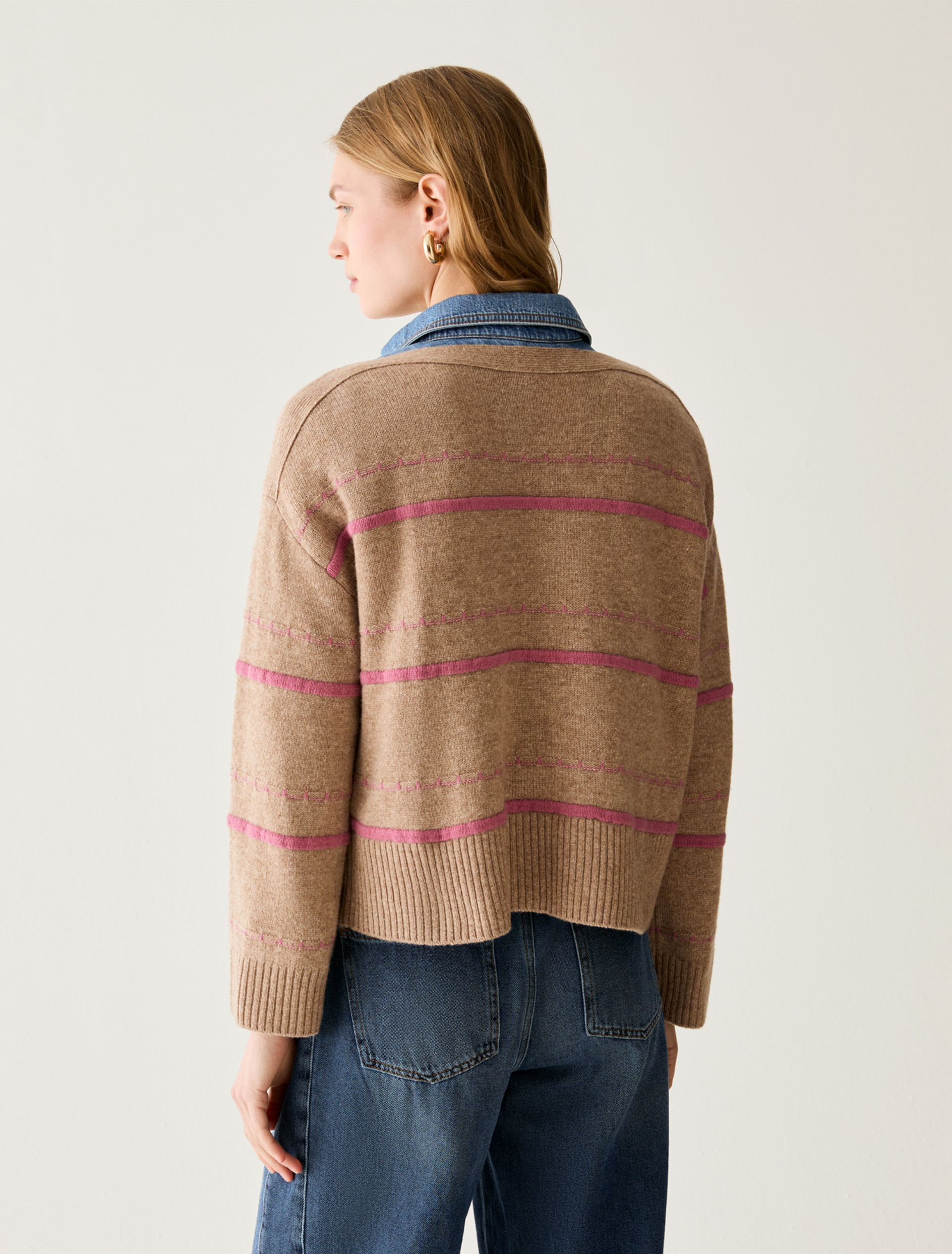 Raised-stripe jumper - CAMEL - Pennyblack - 3
