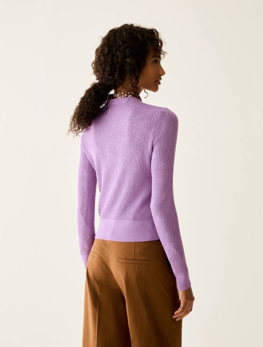 Micro-textured jumper - LILAC - Pennyblack - 3