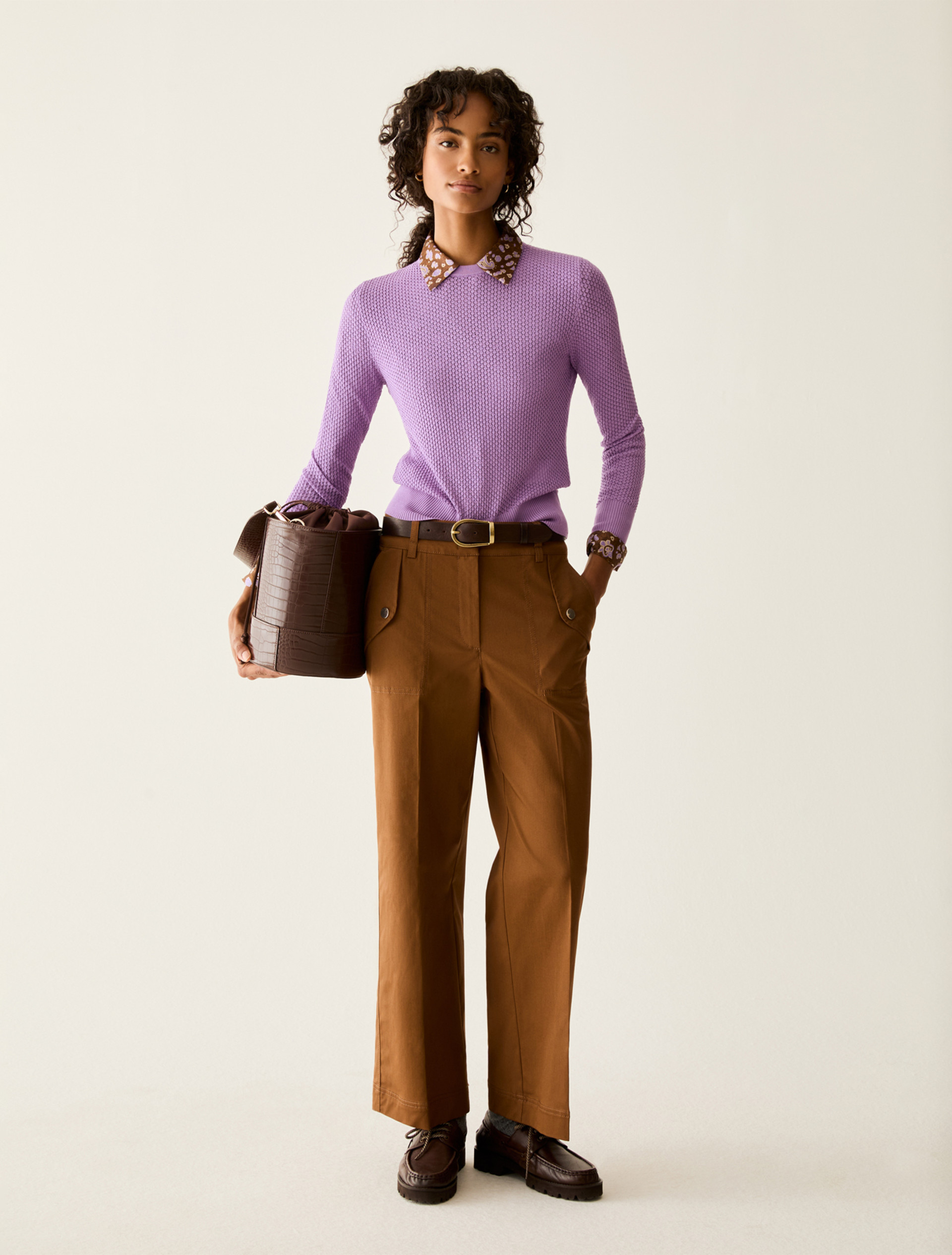 Micro-textured jumper - LILAC - Pennyblack - 5