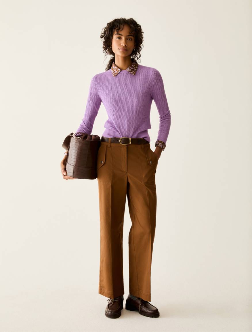 Micro-textured jumper - LILAC - Pennyblack - 5