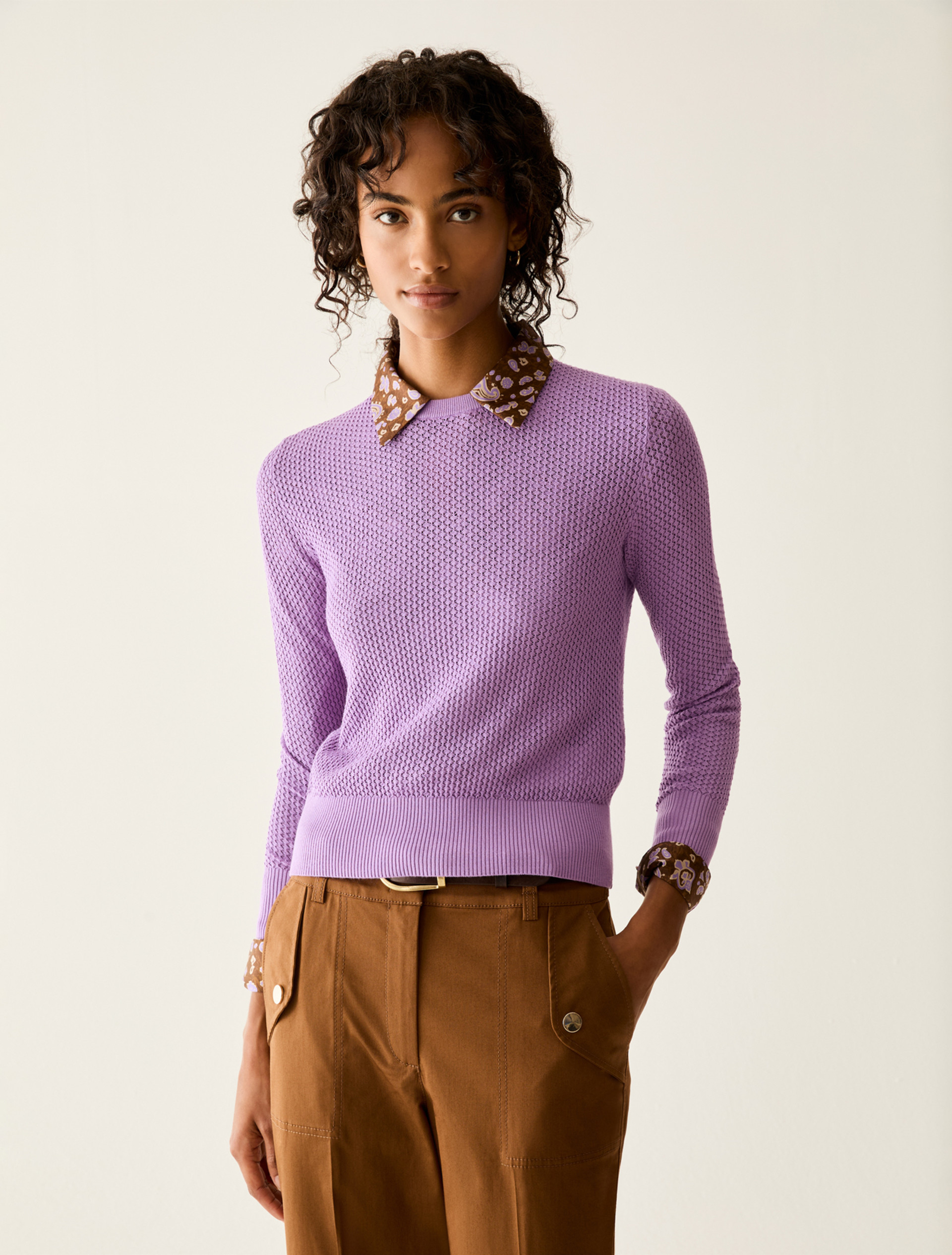 Micro-textured jumper - LILAC - Pennyblack - 1