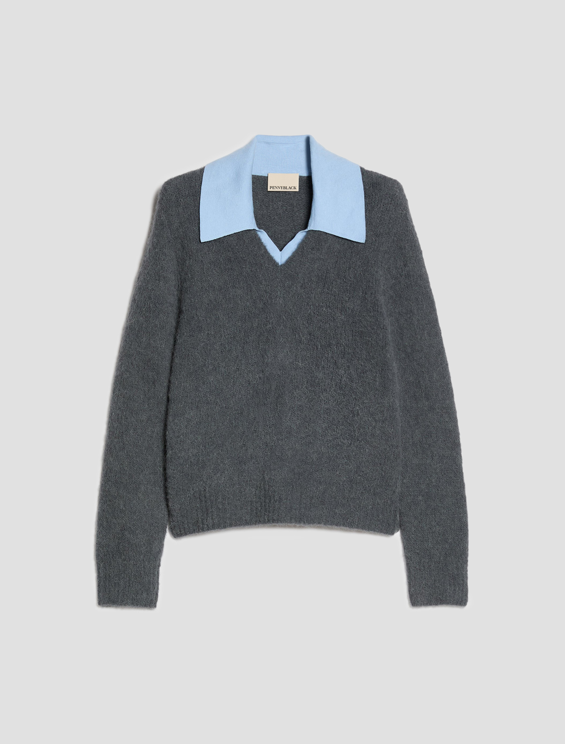 Slim alpaca-blend jumper - GREY - Pennyblack - 2