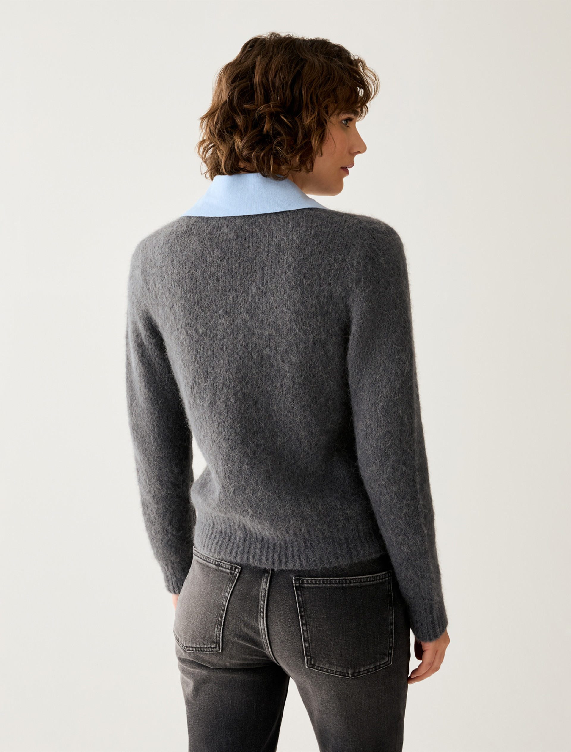 Slim alpaca-blend jumper - GREY - Pennyblack - 3