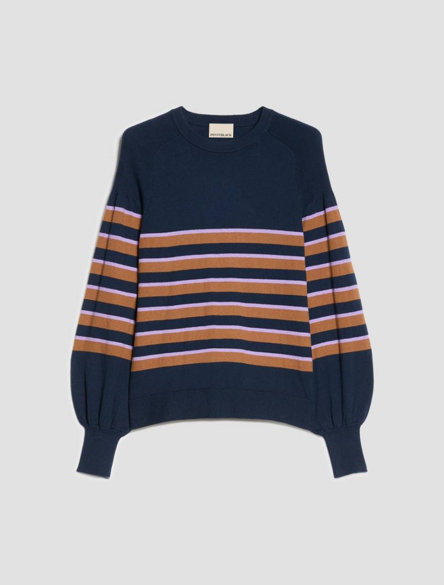 Cotton and cashmere jumper - NAVY - Pennyblack - 2