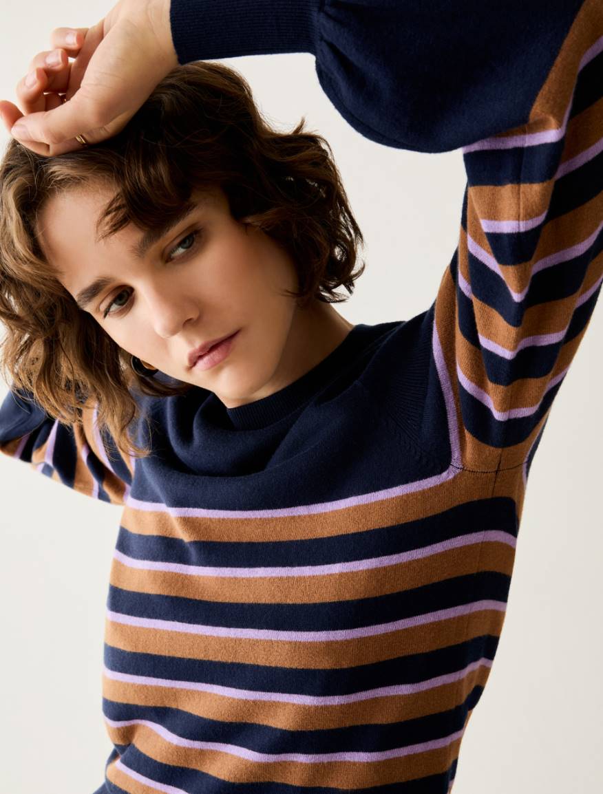 Cotton and cashmere jumper - NAVY - Pennyblack - 4