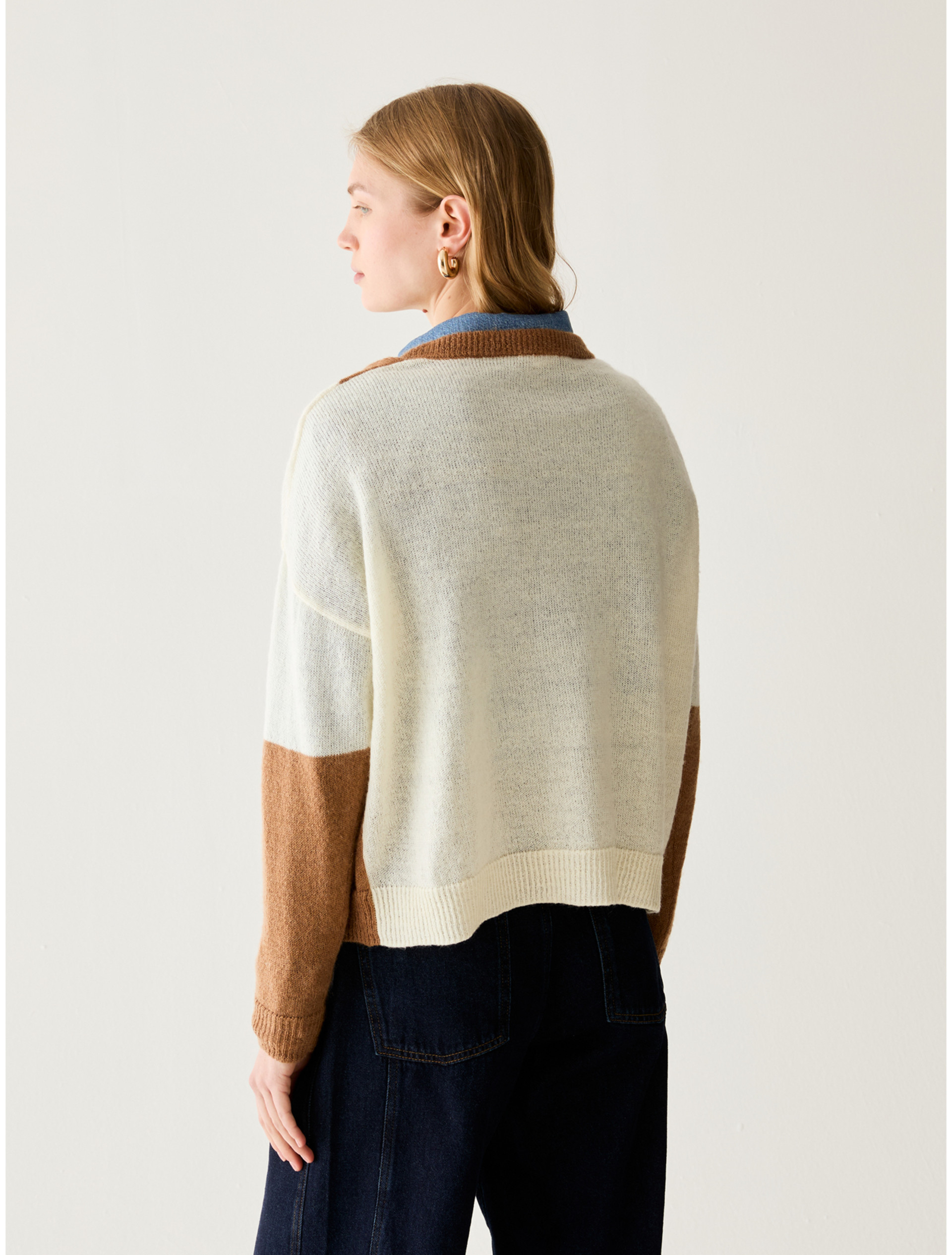 Intarsia mohair-blend jumper - LIGHT BLUE - Pennyblack - 3