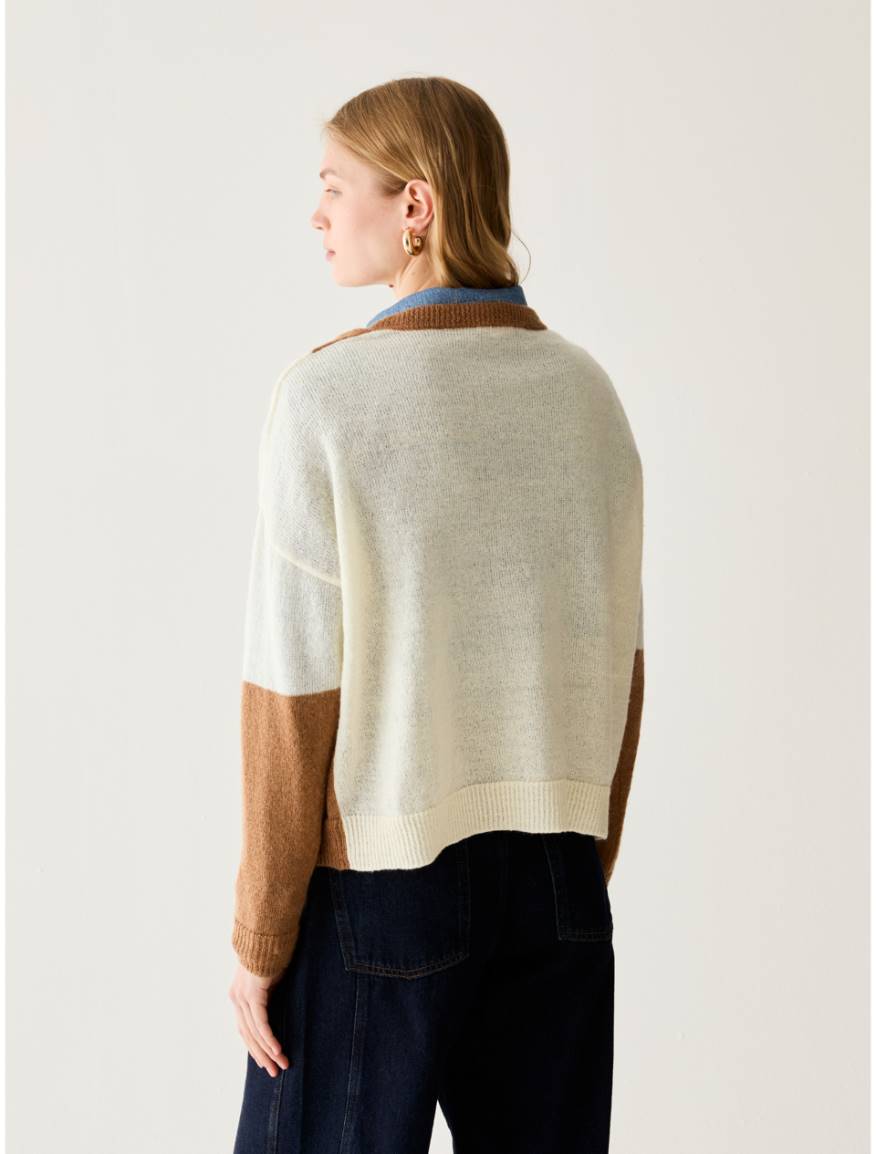 Intarsia mohair-blend jumper - LIGHT BLUE - Pennyblack - 3