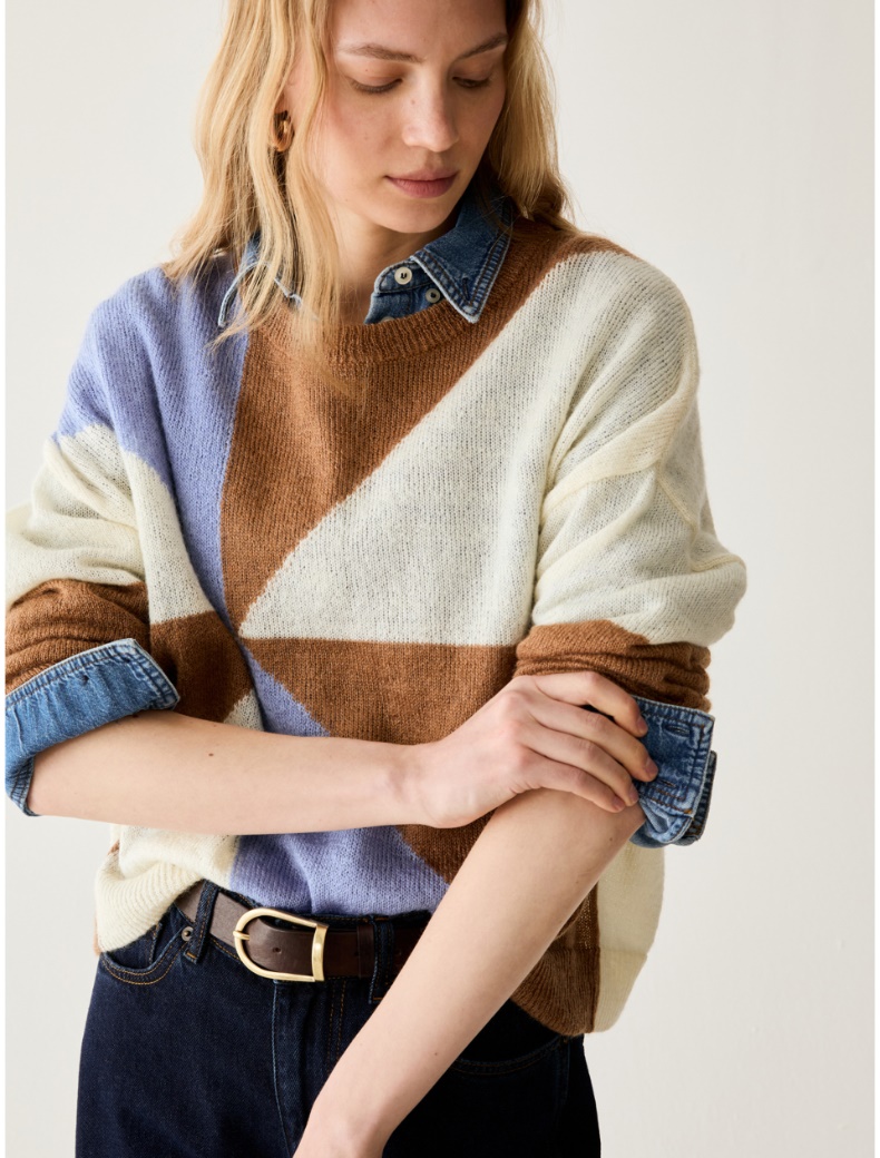 Intarsia mohair-blend jumper - Pennyblack - 4