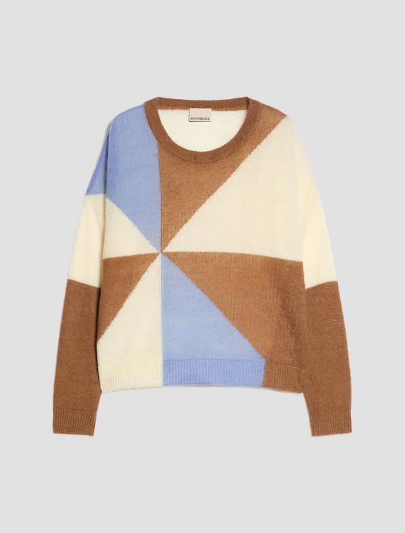 Intarsia mohair-blend jumper - Pennyblack - 7