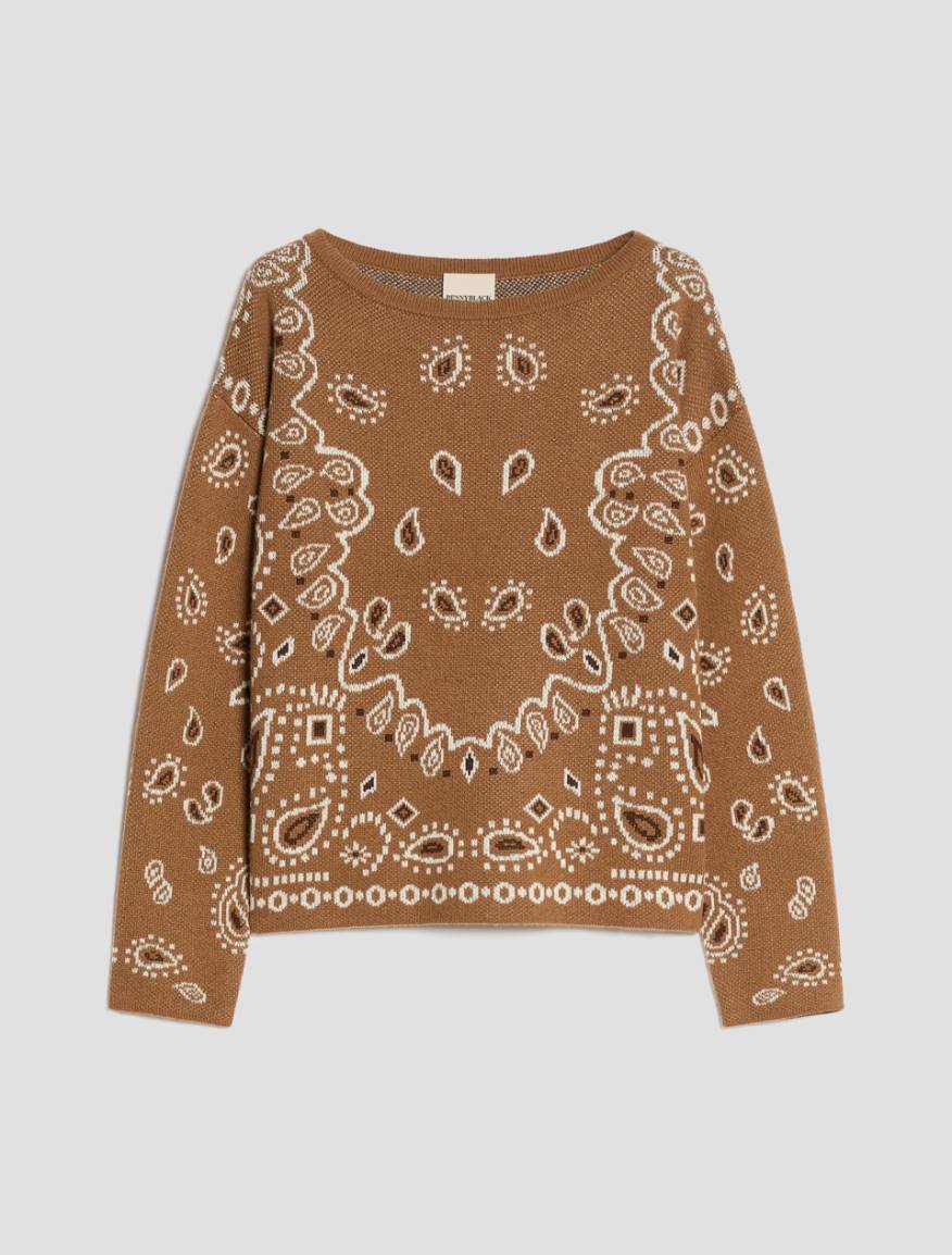 Paisley-jacquard jumper - TOBACCO BROWN - Pennyblack - 2