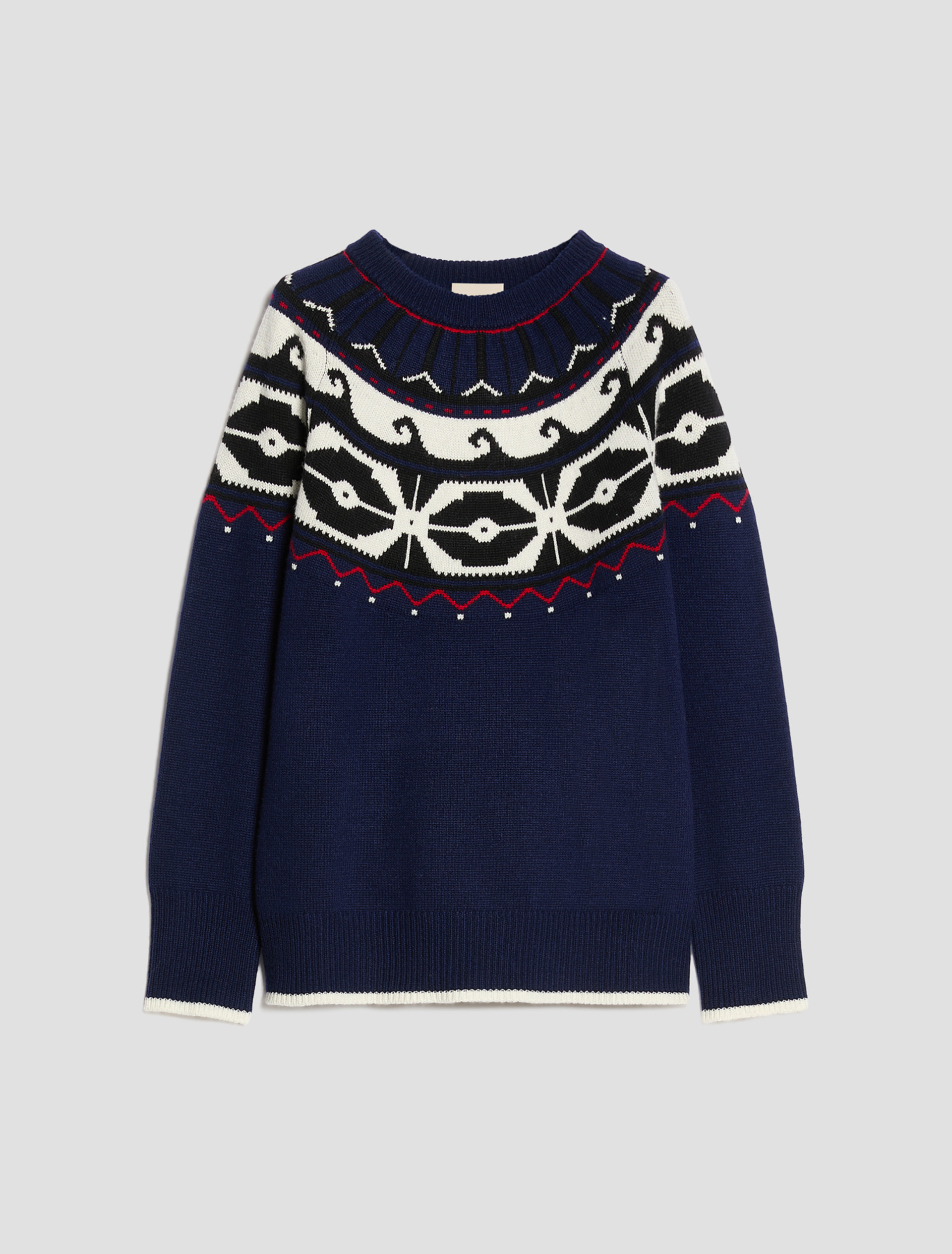Wool-blend jacquard jumper - NAVY - Pennyblack - 2