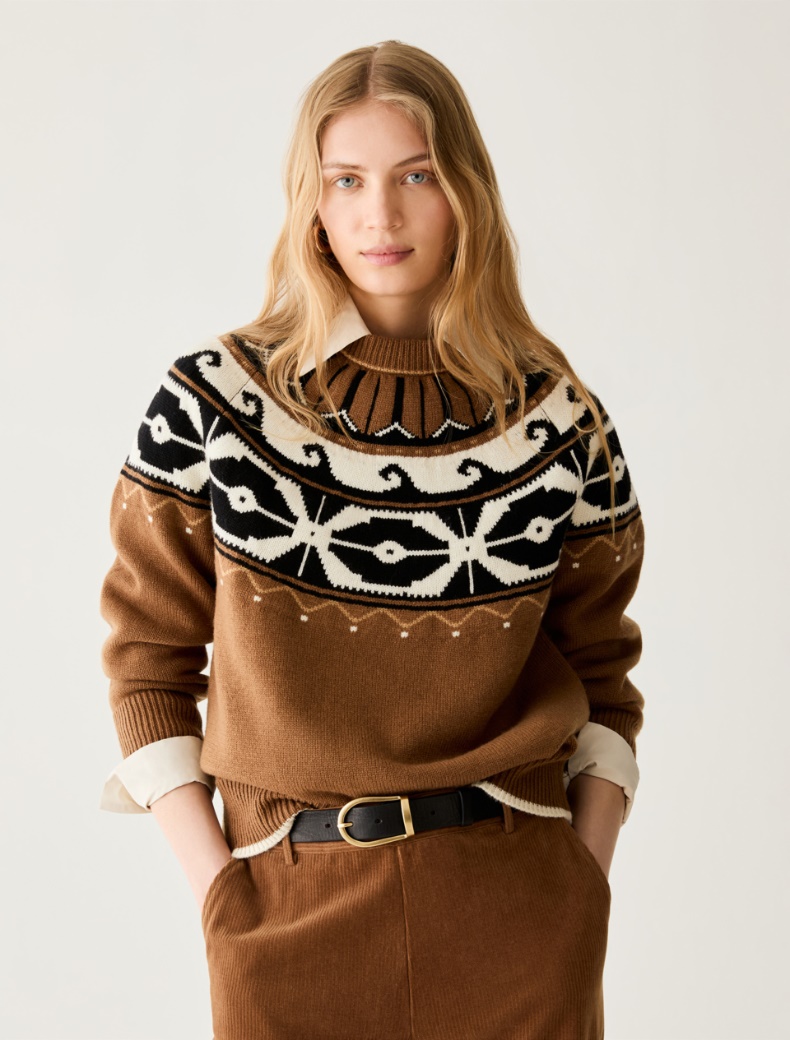 Wool-blend jacquard jumper - Pennyblack