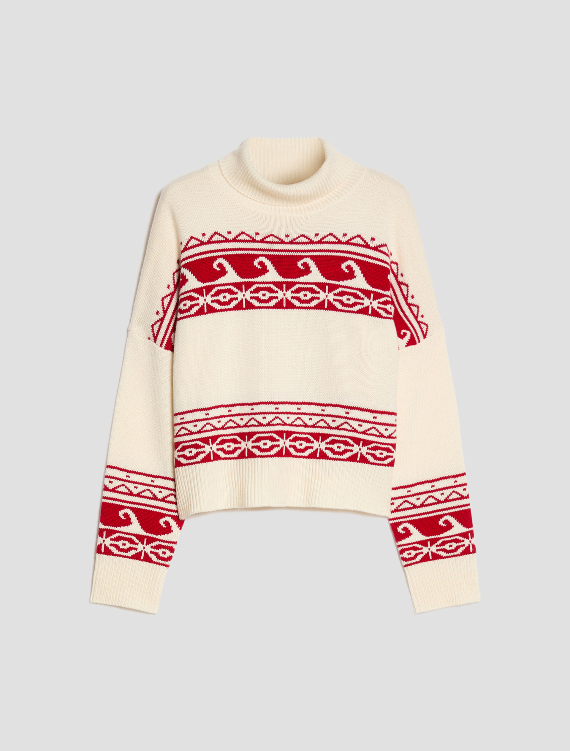 Jacquard wool blend jumper - OPTICAL WHITE - Pennyblack - 2