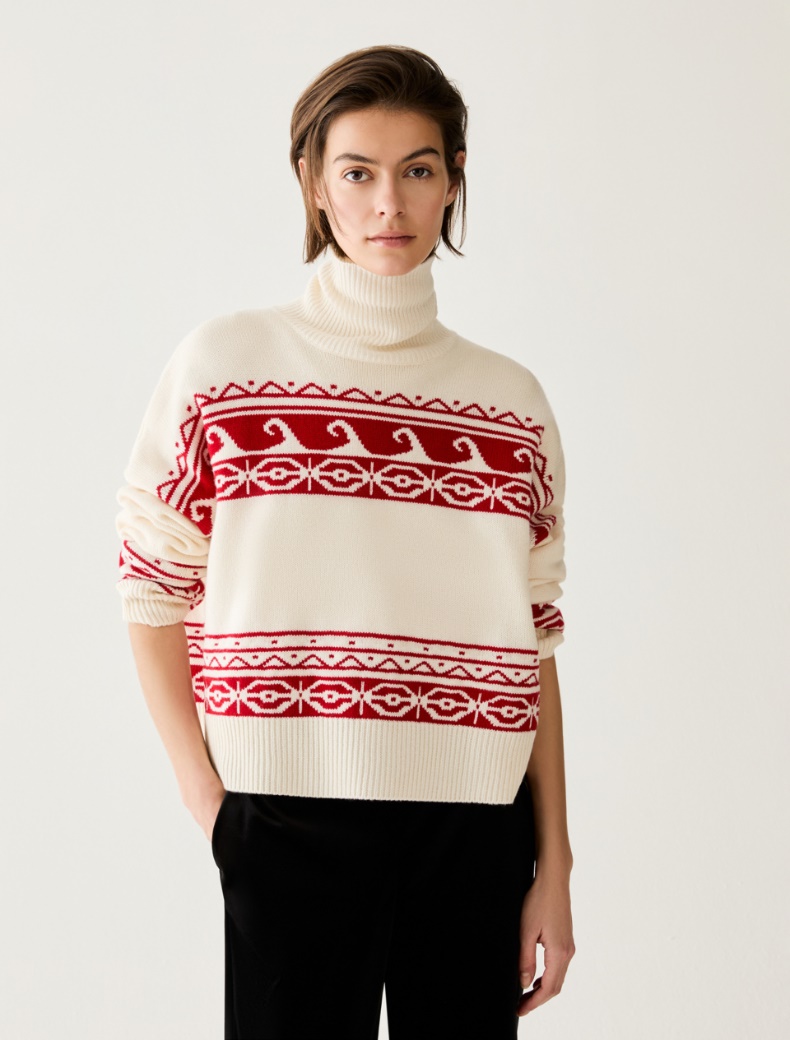 Jacquard wool blend jumper - Pennyblack