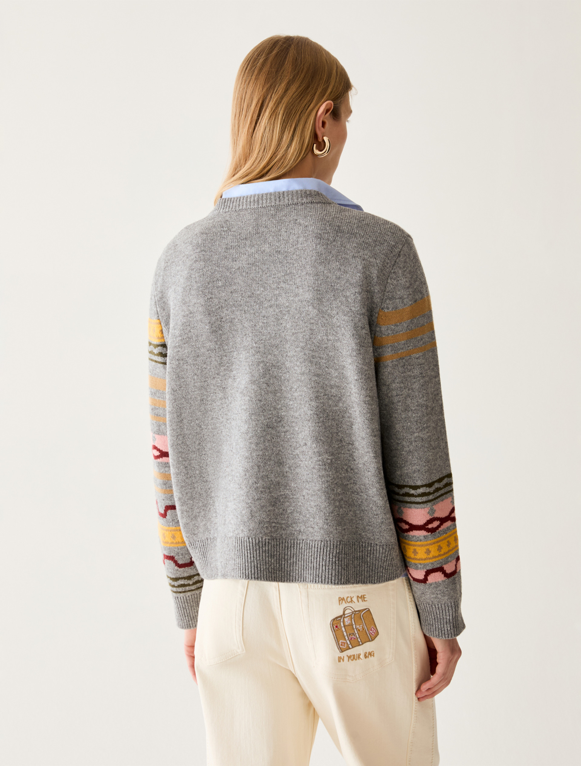 Jumper with graphics and embroidery - BLUE-GREY - Pennyblack - 3