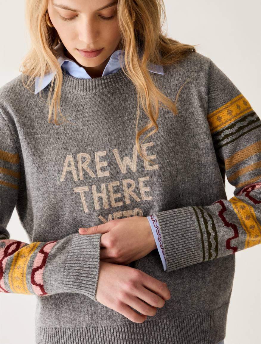 Jumper with graphics and embroidery - BLUE-GREY - Pennyblack - 4