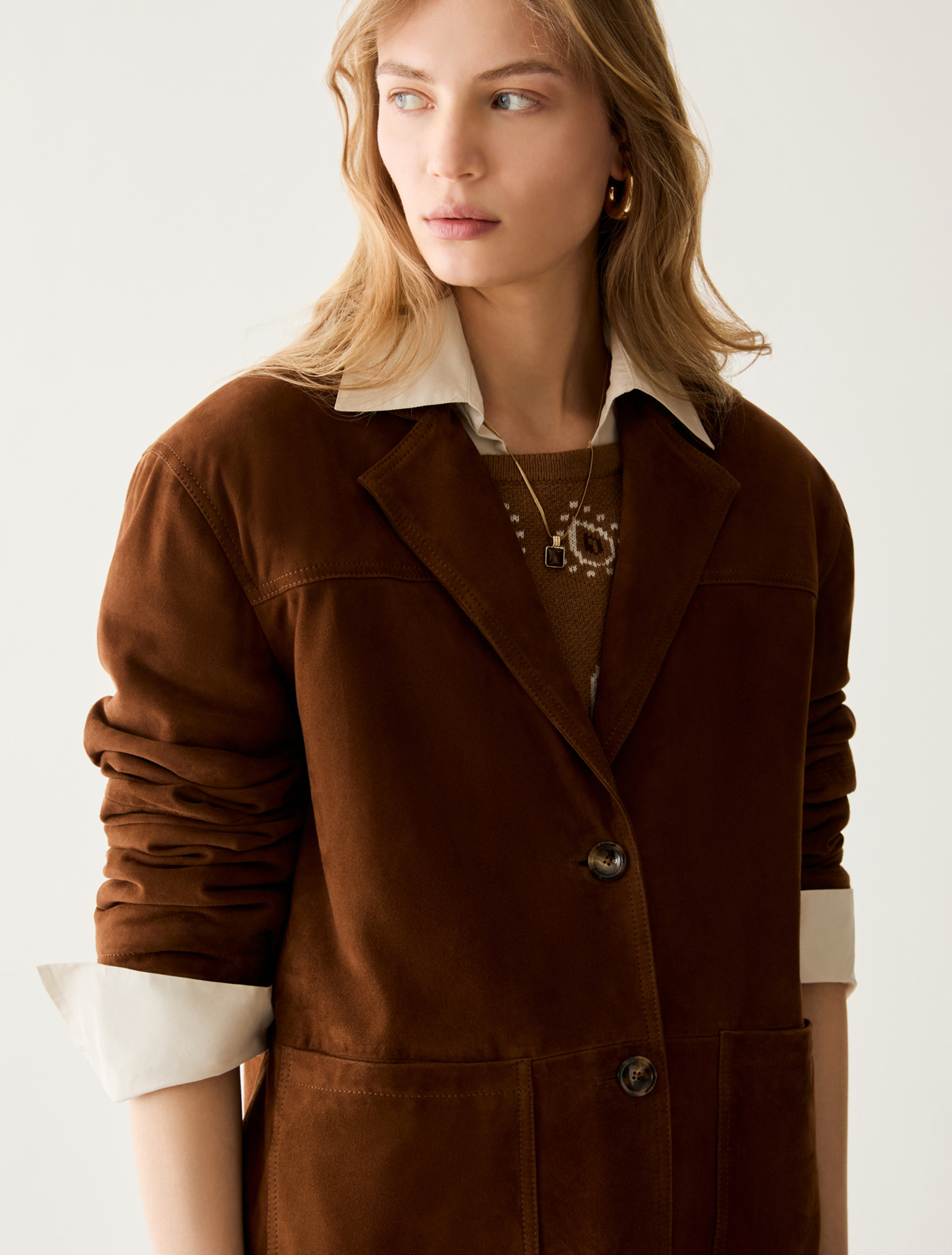 Suede blazer - TOBACCO - Pennyblack - 4