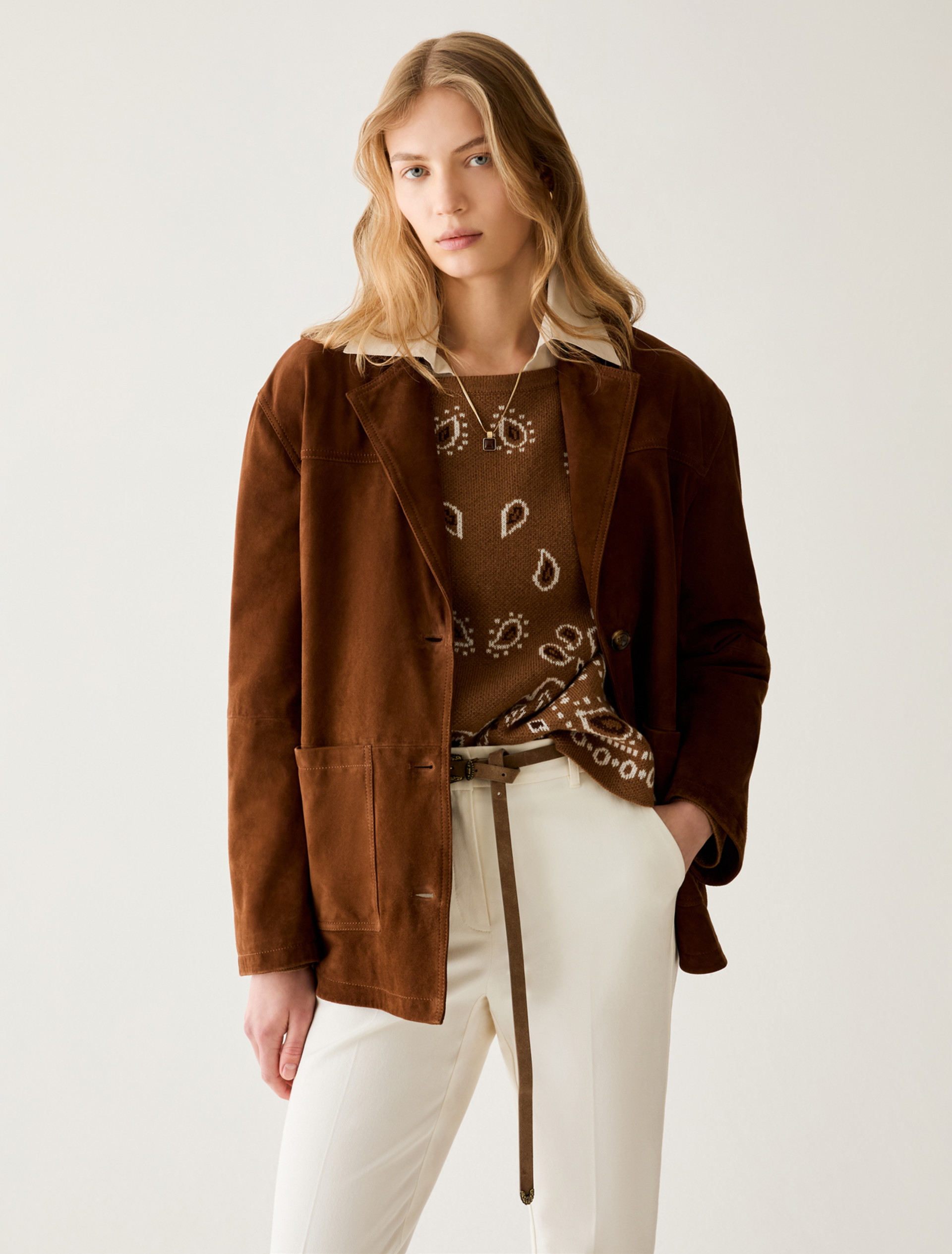 Suede blazer - TOBACCO - Pennyblack - 1