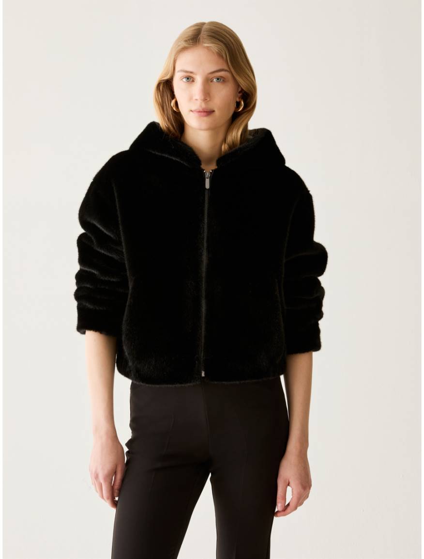 Soft and warm bomber jacket - BLACK - Pennyblack