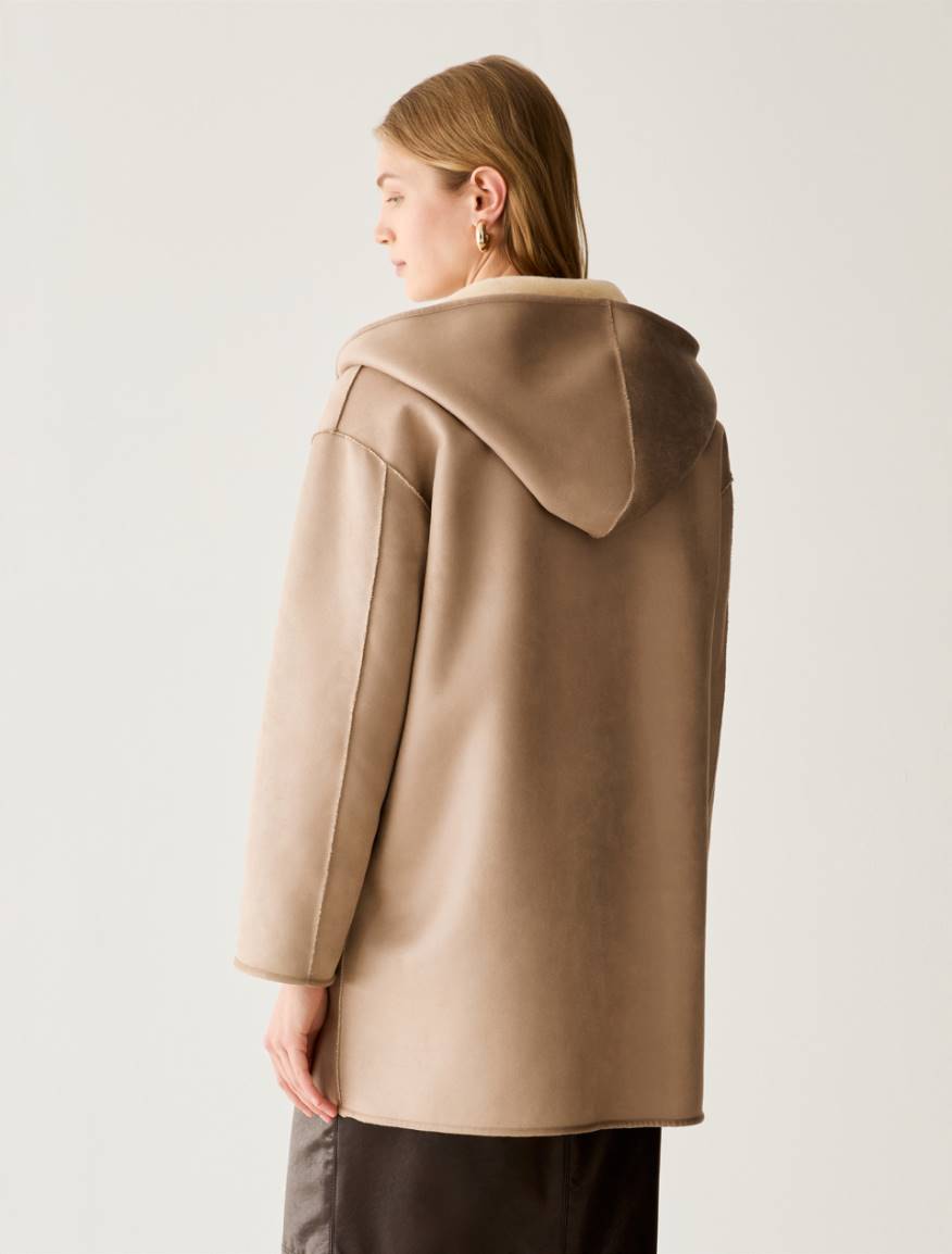 Coat reversibile con cappuccio - BEIGE - Pennyblack - 3
