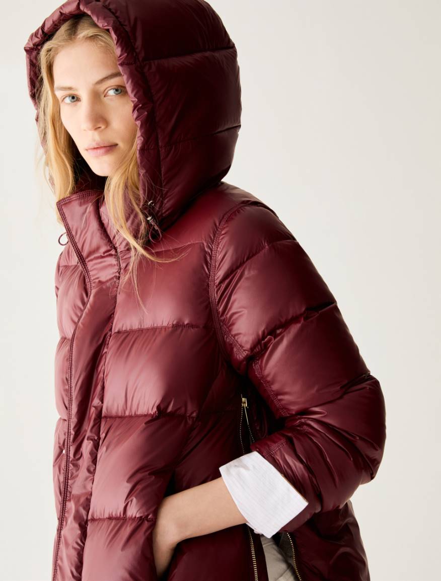 Water-repellent nylon down jacket - BORDEAUX - Pennyblack - 4