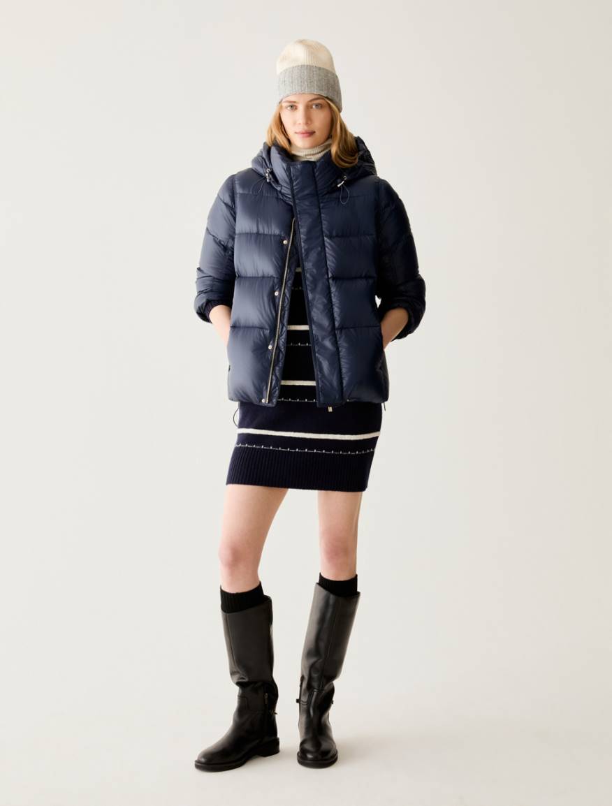 Water-repellent nylon down jacket - NAVY - Pennyblack - 6