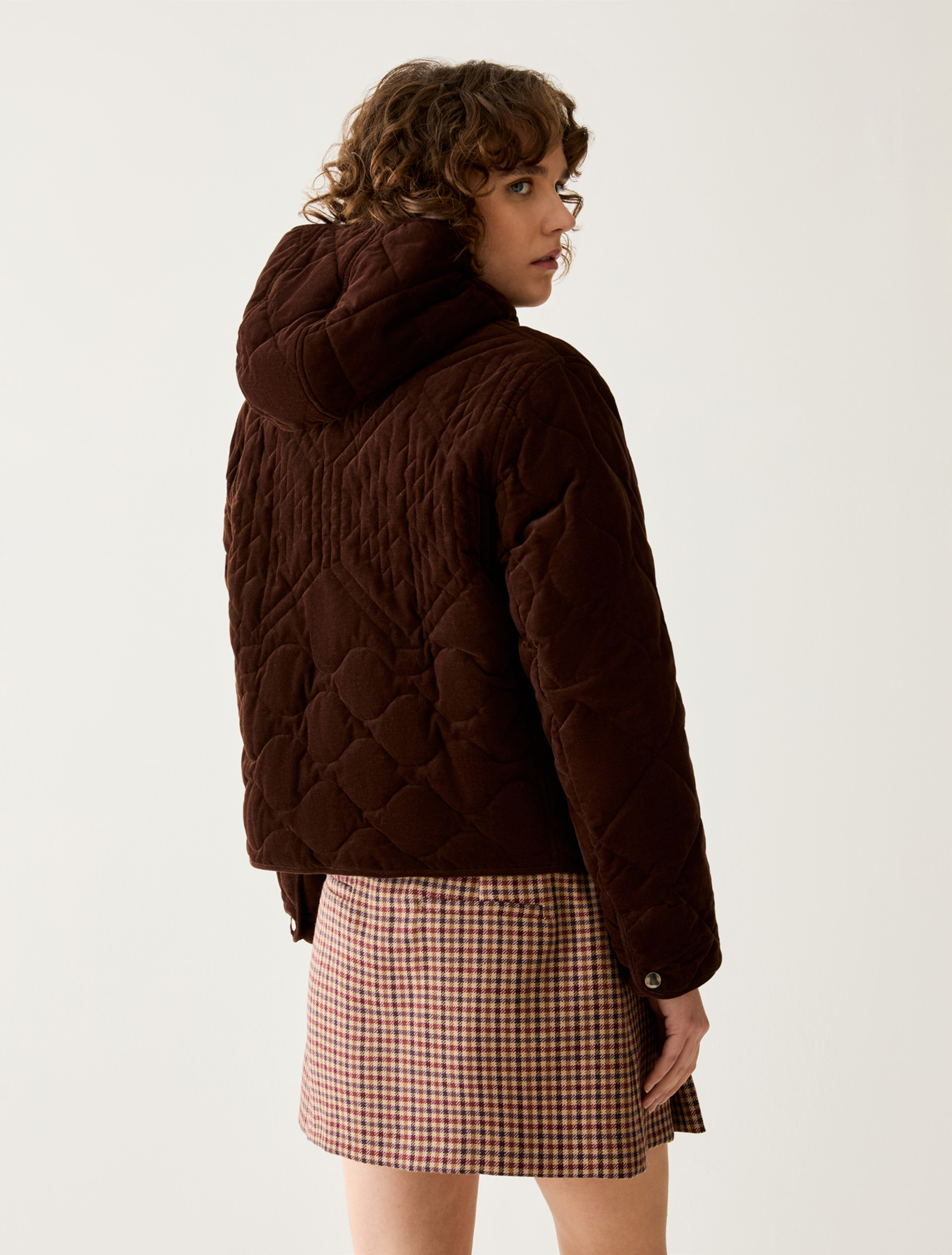 Quilted velvet jacket - DARK BOWN - Pennyblack - 3