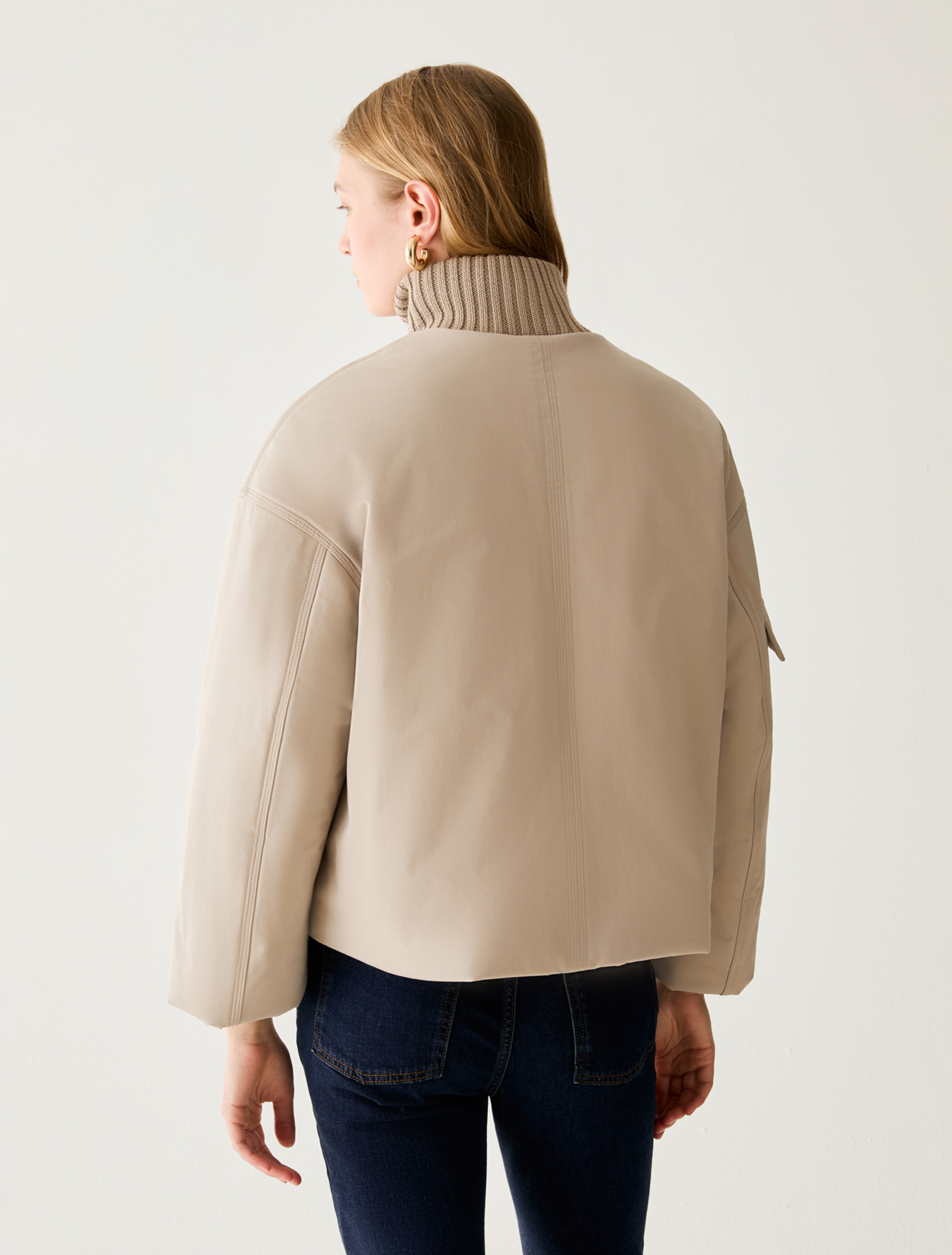 Water-repellent padded bomber jacket - BEIGE - Pennyblack - 3
